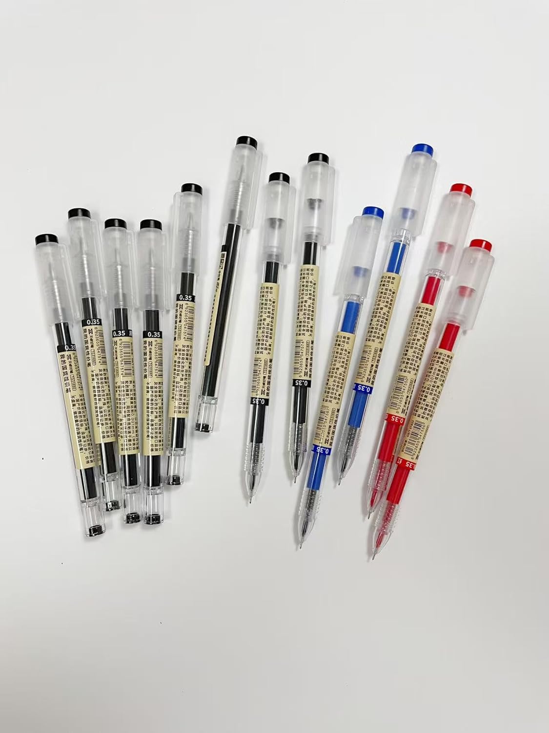 12 Pcs 0.35mm 3color Gel Ink Pen Japanese Stationery Extra Fine Chinese Ballpoint Pen for Office School Korean Stationery Supply