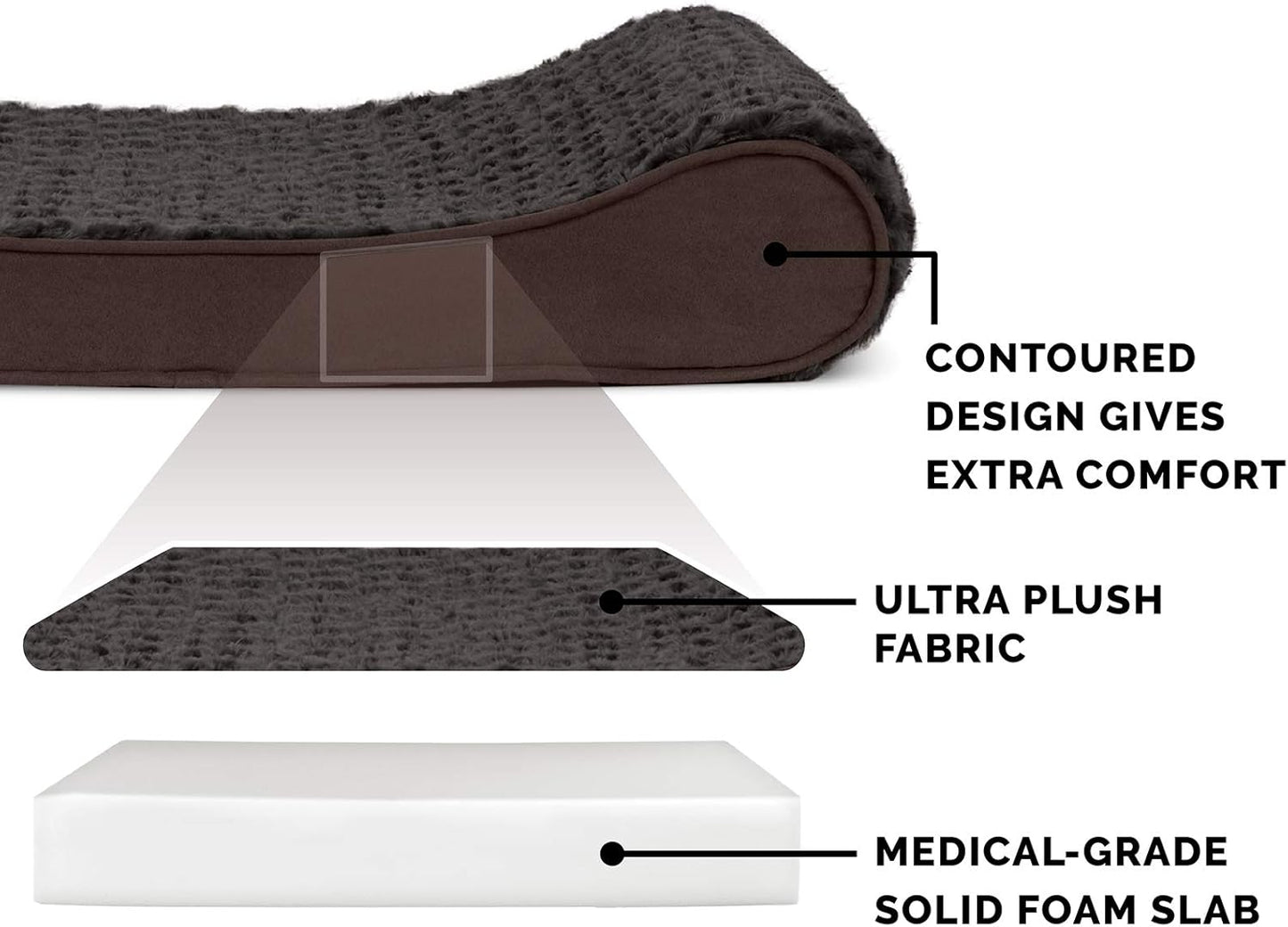 Furhaven Dog Bed Luxe Lounger Chocolate, Giant/XXXL W/Same Size Waterproof Liner