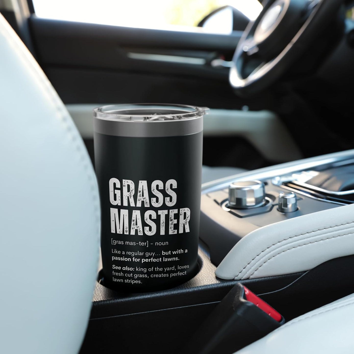 Grass Master Funny Lawn Care Gift for Yard Enthusiasts Stainless Steel Insulated Tumbler