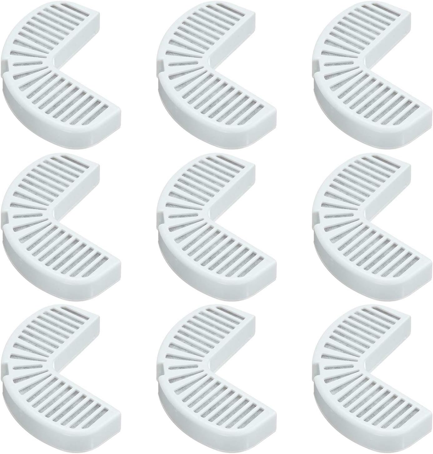 Pioneer Pet Replacement Filters for Ceramic & Stainless Steel Fountains, Raindrop Filters (9 Filters)