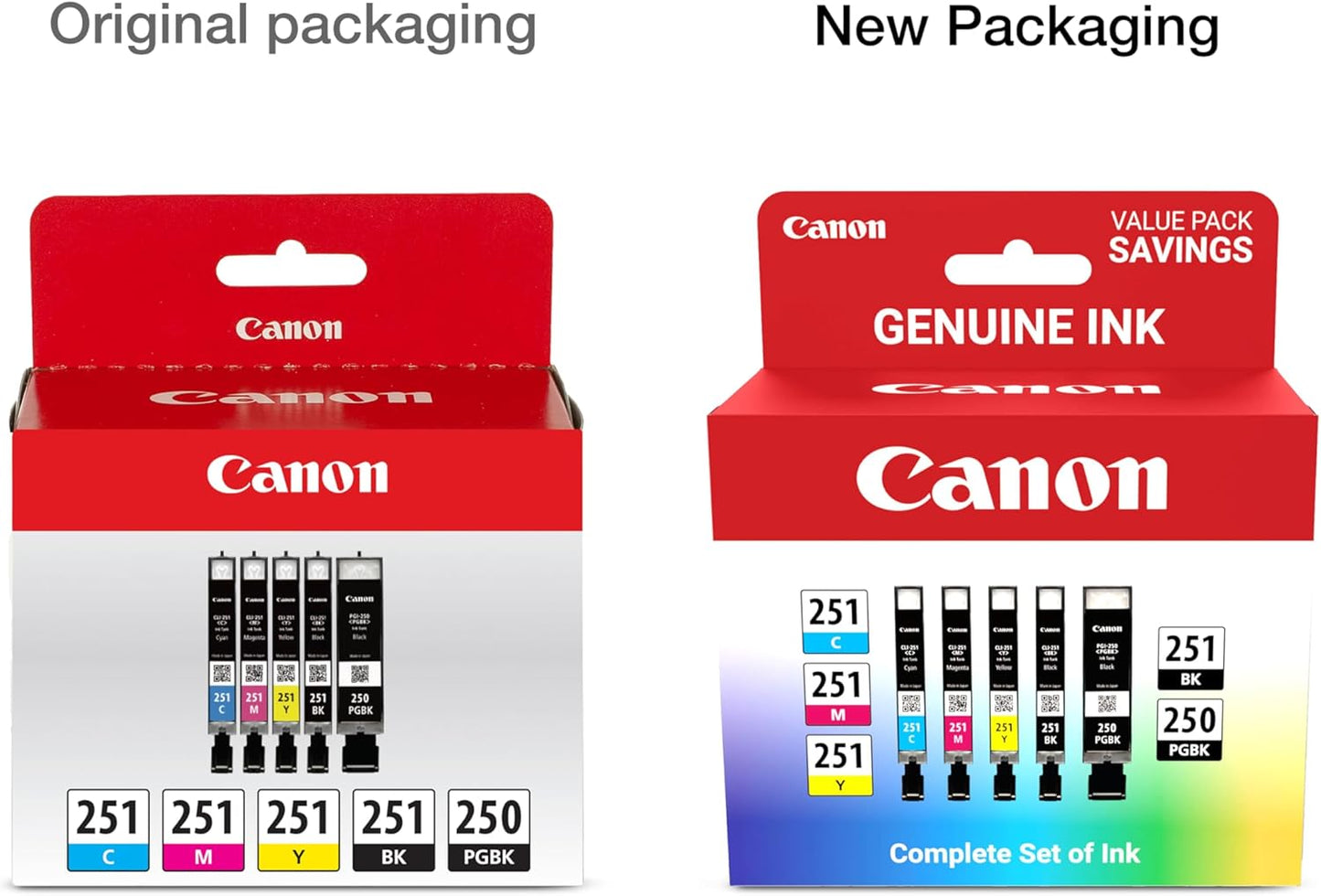 Canon PGI-250/ CLI-251 5 Color Amazon Pack