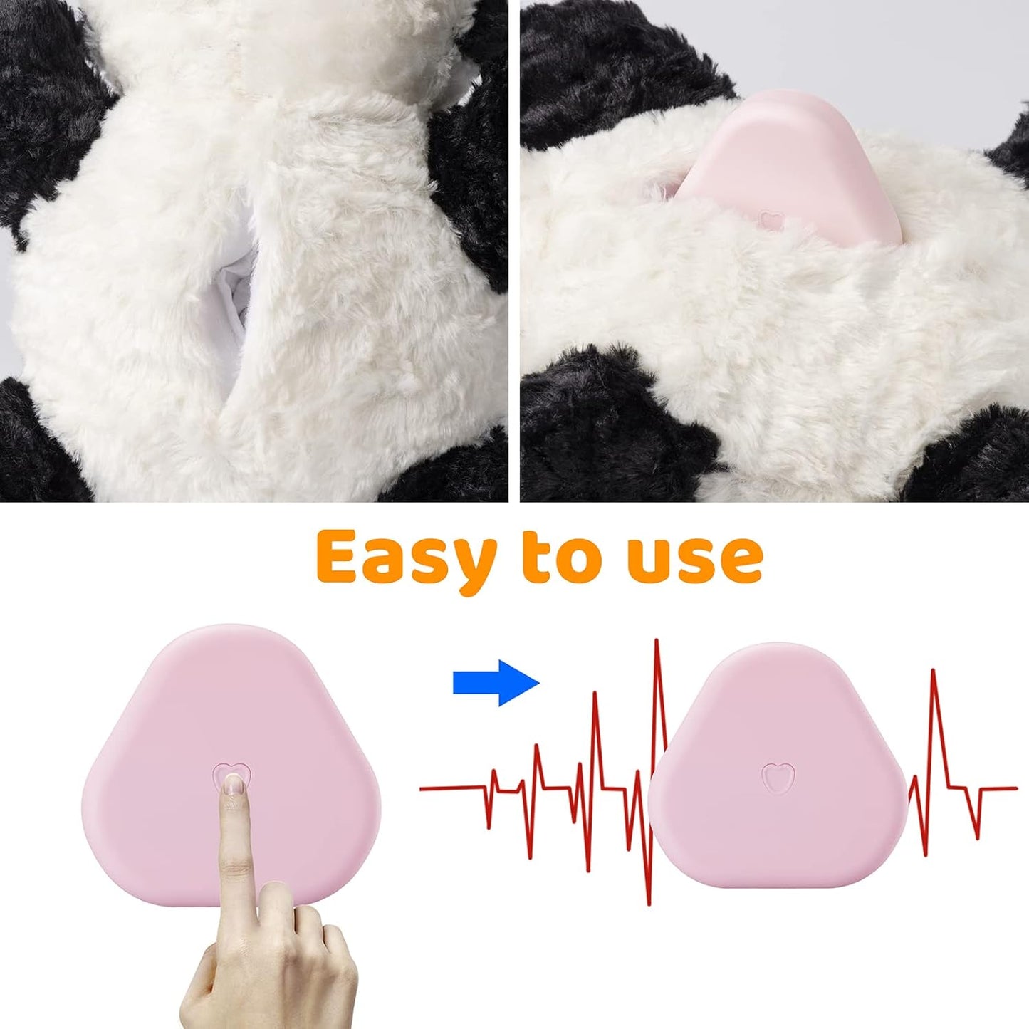 Heartbeat Puppy Toy Heartbeat Stuffed Animals for Pet Anxiety Relief and Calming Aid, Dog Anxiety Toys for Puppy Comfort Cuddle Sleep Aid, Puppy Essential Necessary Gift Need