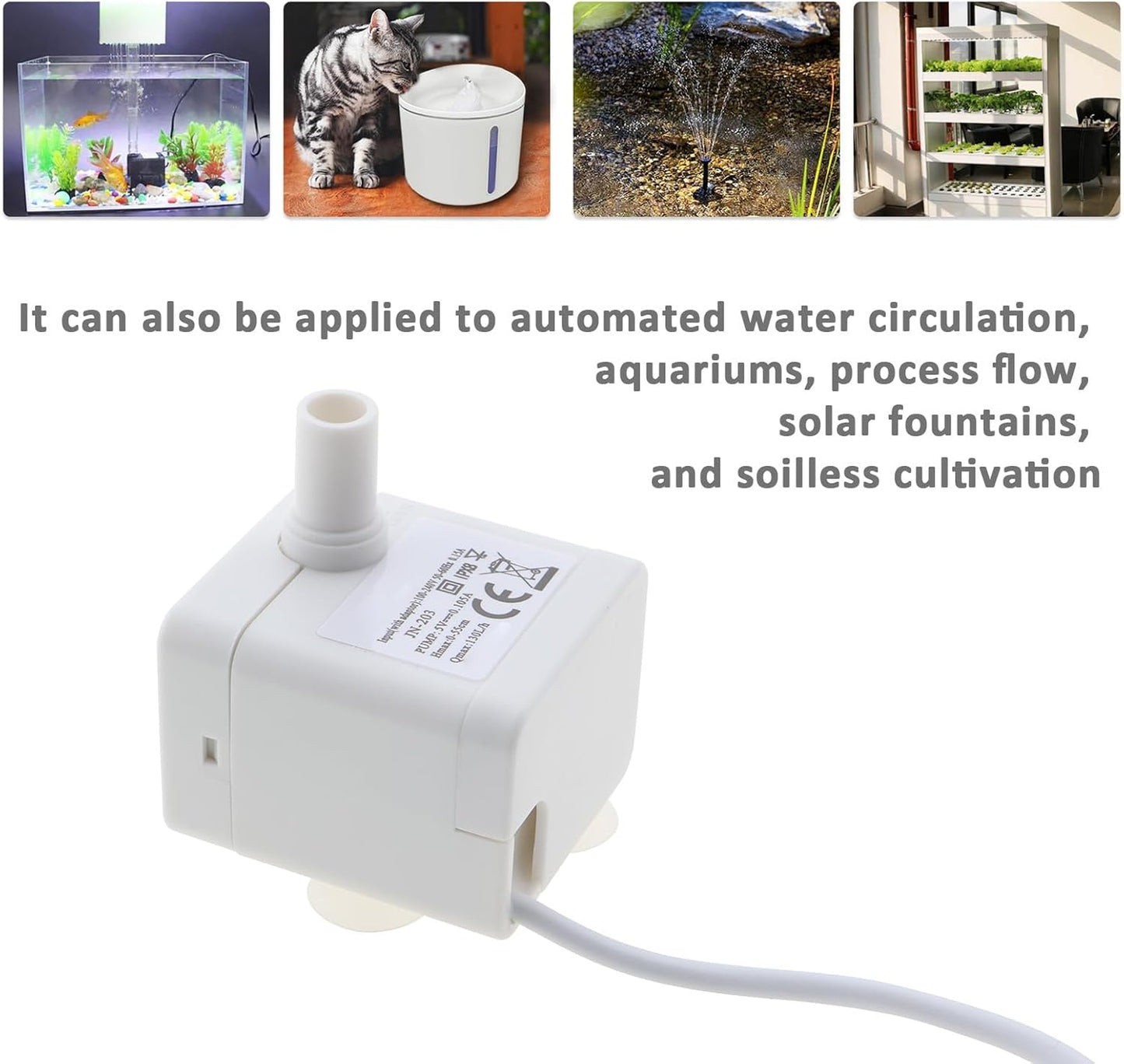 The Lord of the Tools Water Fountain Pump with 1.5M USB Wire Compatible with WF010 WF020 WF030 WF050 for Cats Dogs Aquarium Fish Tank Pet Water Dispenser
