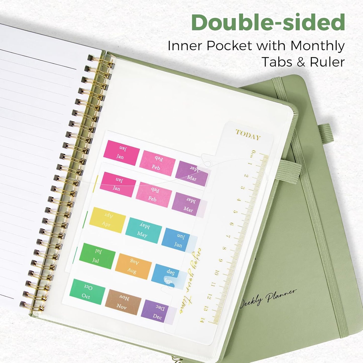 Oucaru Undated Weekly Planner, A5 To Do List Notebook with Goal & Habit Tracker Organizer, 52 Weekly Planner Notebook with Spiral Binding for Office Home School Supplies