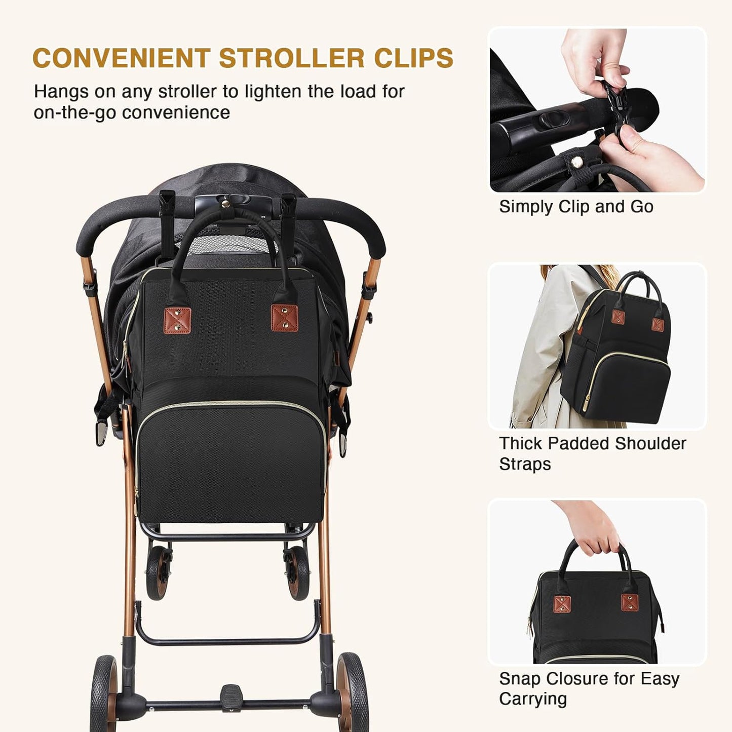 Diaper Bag Backpack, Multi-Function Baby Boys and Girls Bag, Travel Waterproof Diaper Backpack Tote Bag, Baby Registry Search & Shower Gifts-Essentials Baby Backpack for Mom/Dad