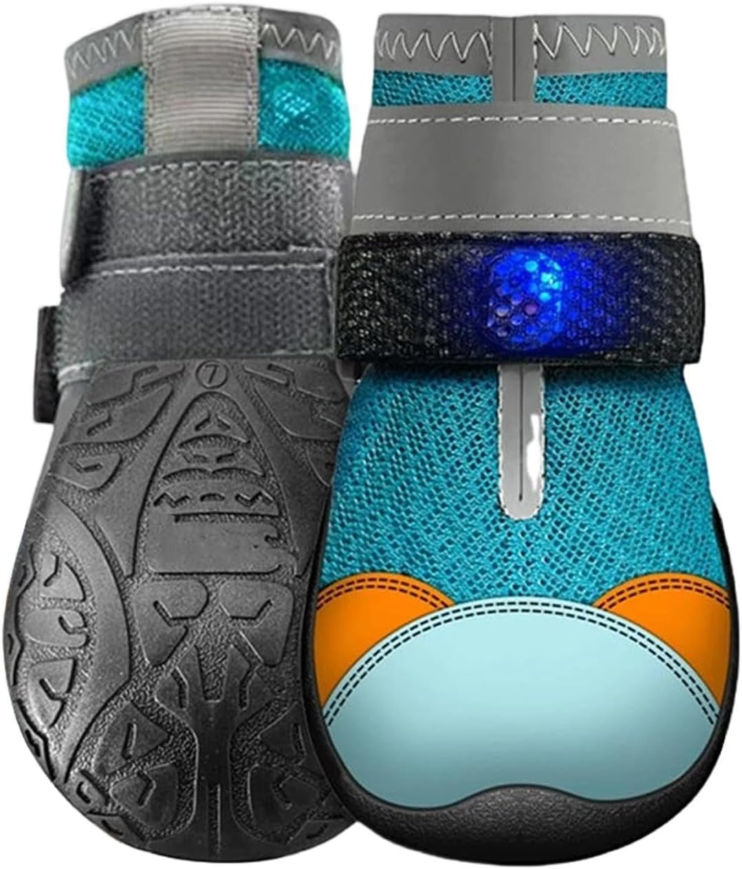 Glowing Dog Shoe Set - Rechargeable Puppy Booties | Non Slip Cat Paw Protectors for Small Pets, LED Night Safety Shoes, Summer Pavement Guard, Lightweight Outdoor Training Gear