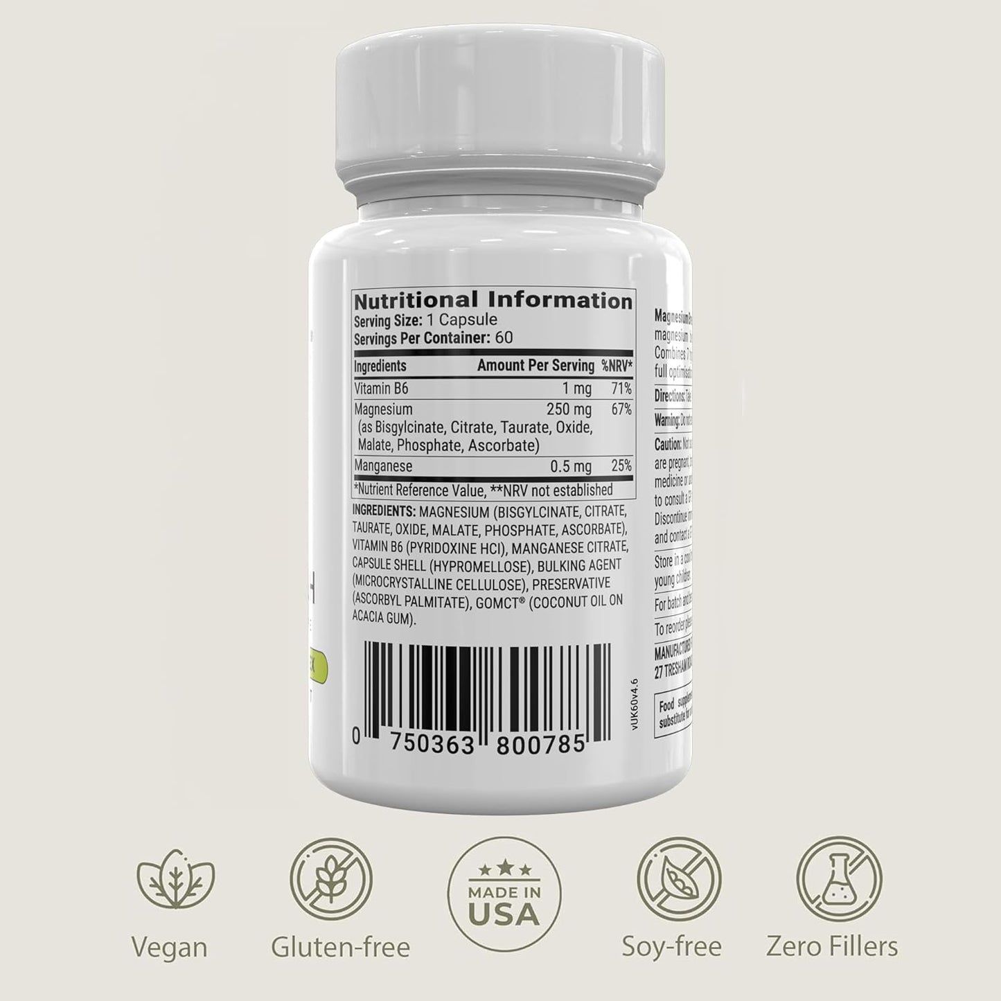 BIOptimizers Magnesium Breakthrough Supplement with 500mg - 7 Forms of Magnesium: Glycinate, Malate, Citrate, and More - Natural Support for Sleep and Cognitive Function -60 Capsules- Calming Vitamins