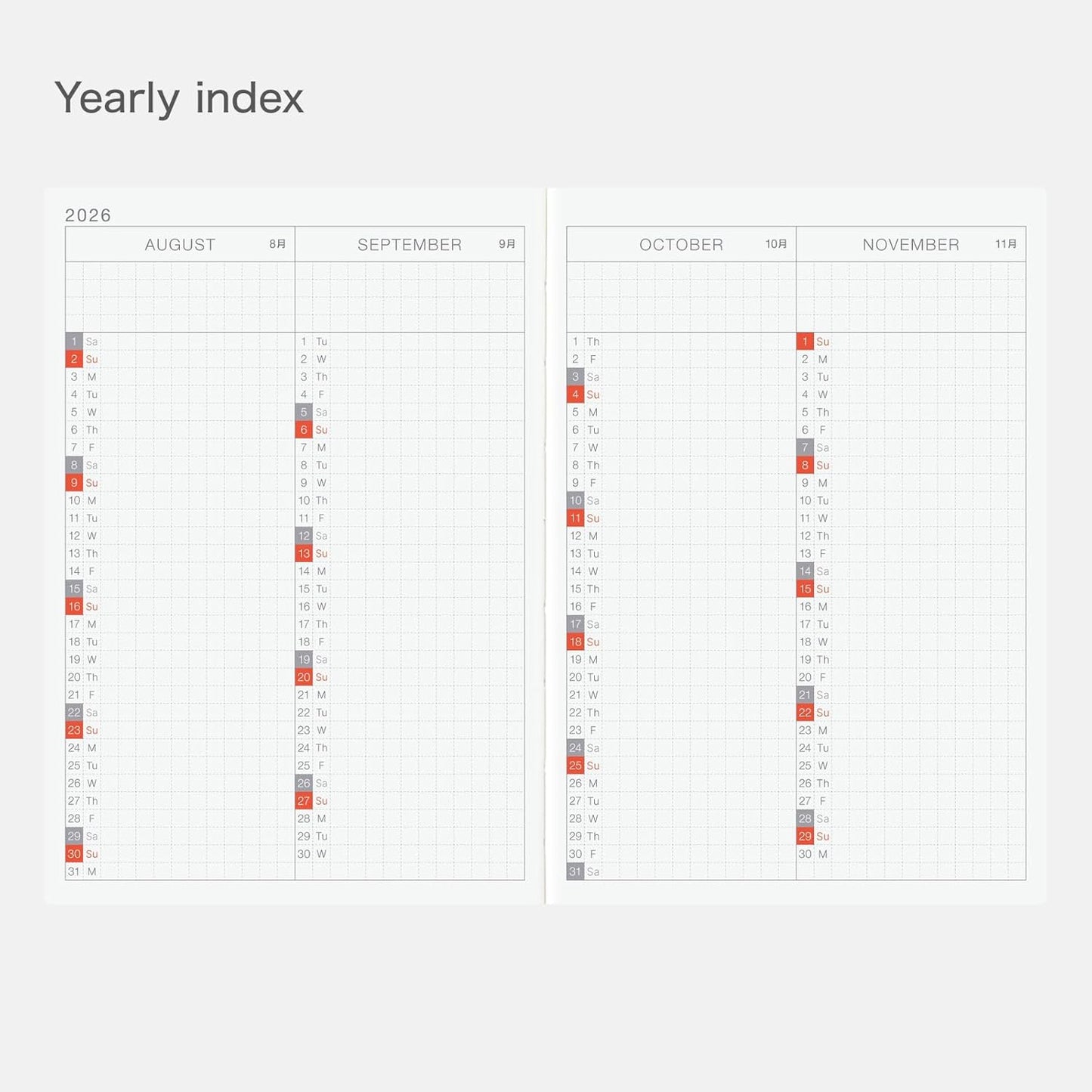 Hobonichi Techo 2026 Original Book – A6, English, Daily, January Start, Monday Start, Planner