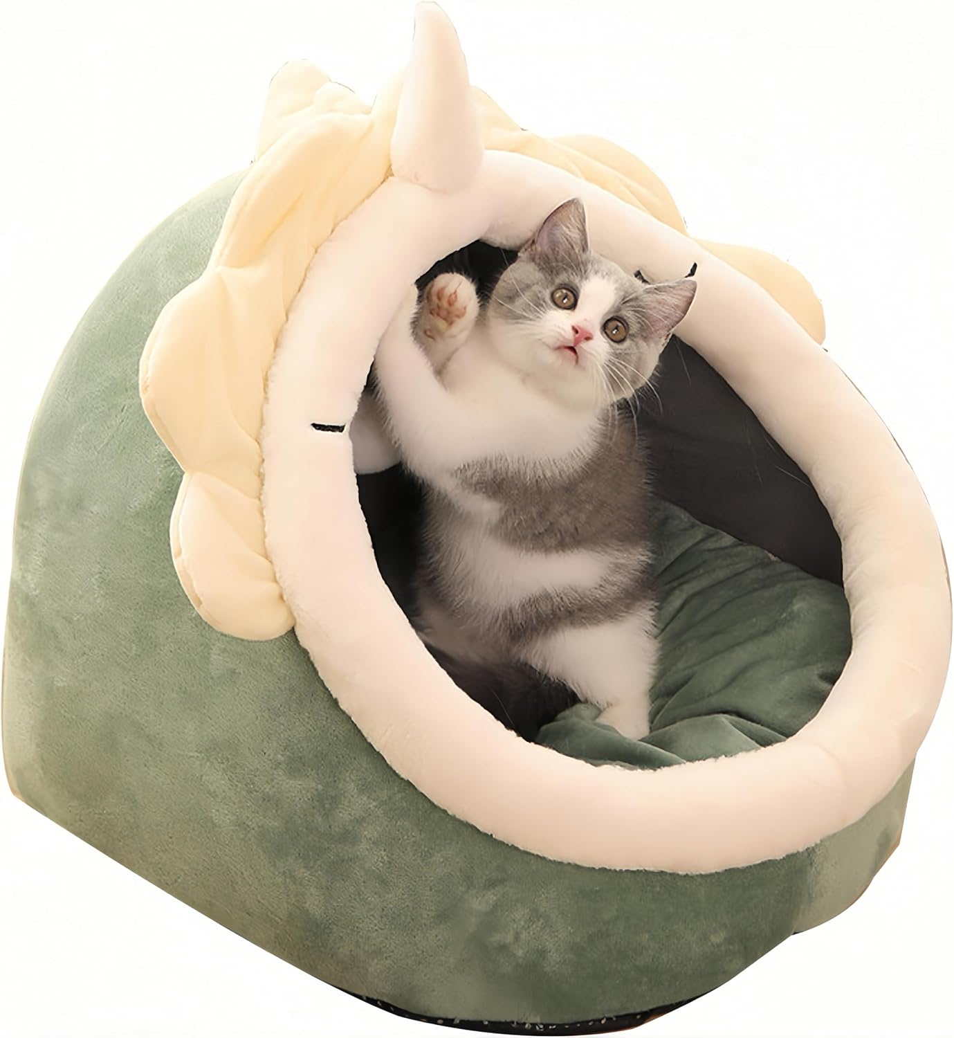 Pet Bed Pads for Dogs and Cats, All-Season Comfort, Removable Cushion (Green, Medium)