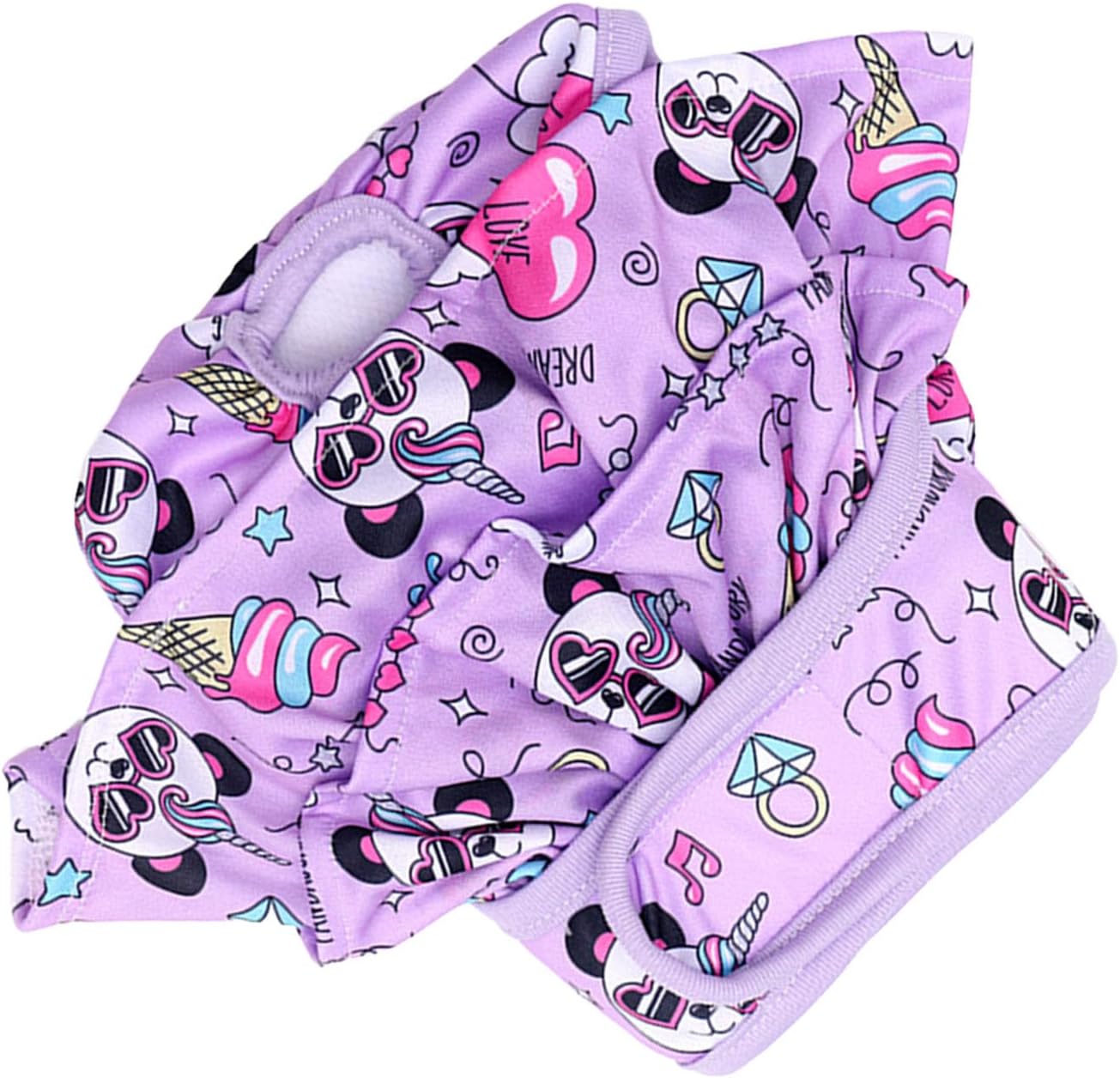 ZJchao Female Dog Diapers Panda Pattern Cute Leak Proof Breathable Reusable Washable Dog Panties for Pet Menstrual Cycle Polyester Material (S)