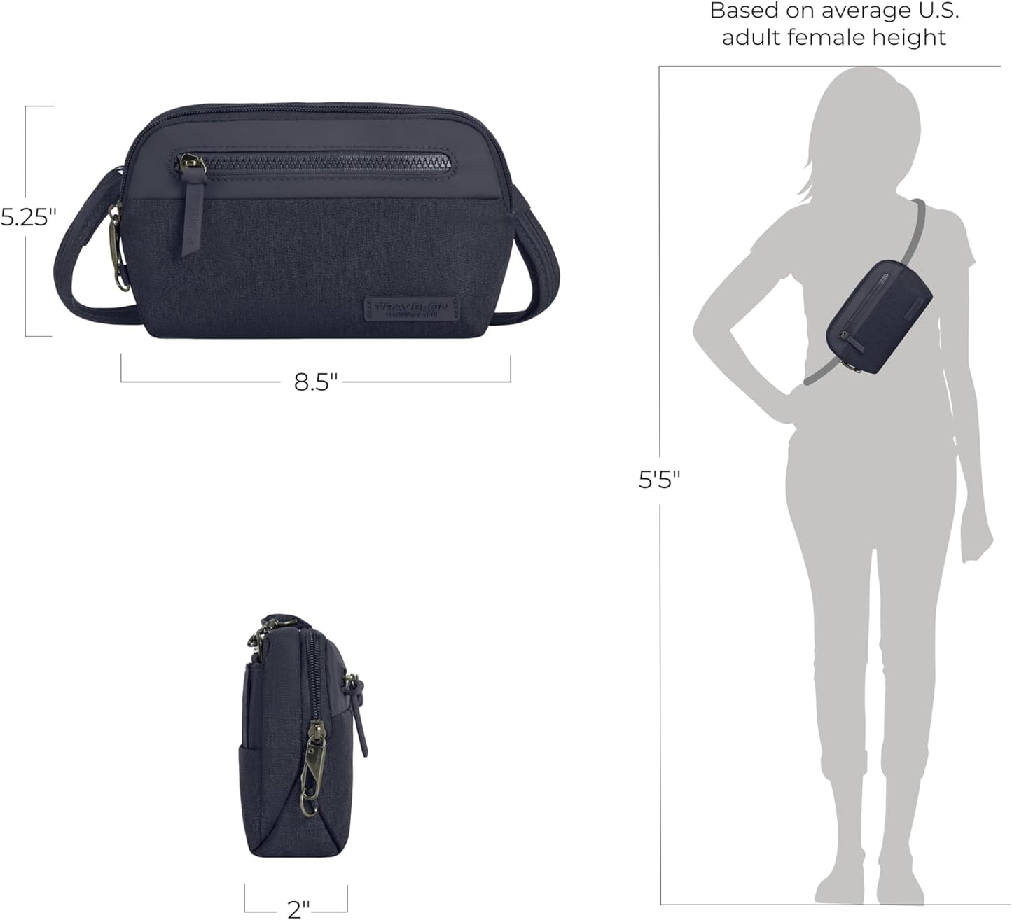 Travelon Anti-Theft Metro Convertible Small Crossbody Bag