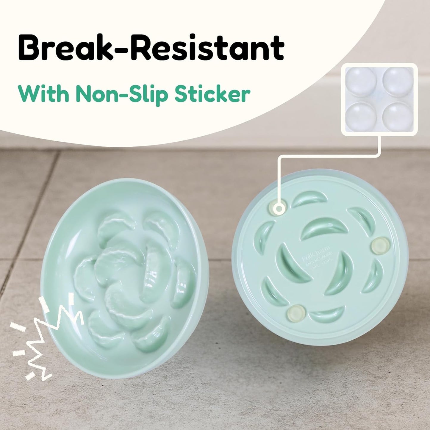 Slow Feeder Bowl for Cats and Small Dogs - Set of 3 Melamine Puzzle Cat Plates for Wet & Dry Food- Whisker Friendly & Dishwasher Safe & Non Slip Design (Blue + Green +White *3, 6.3''W)