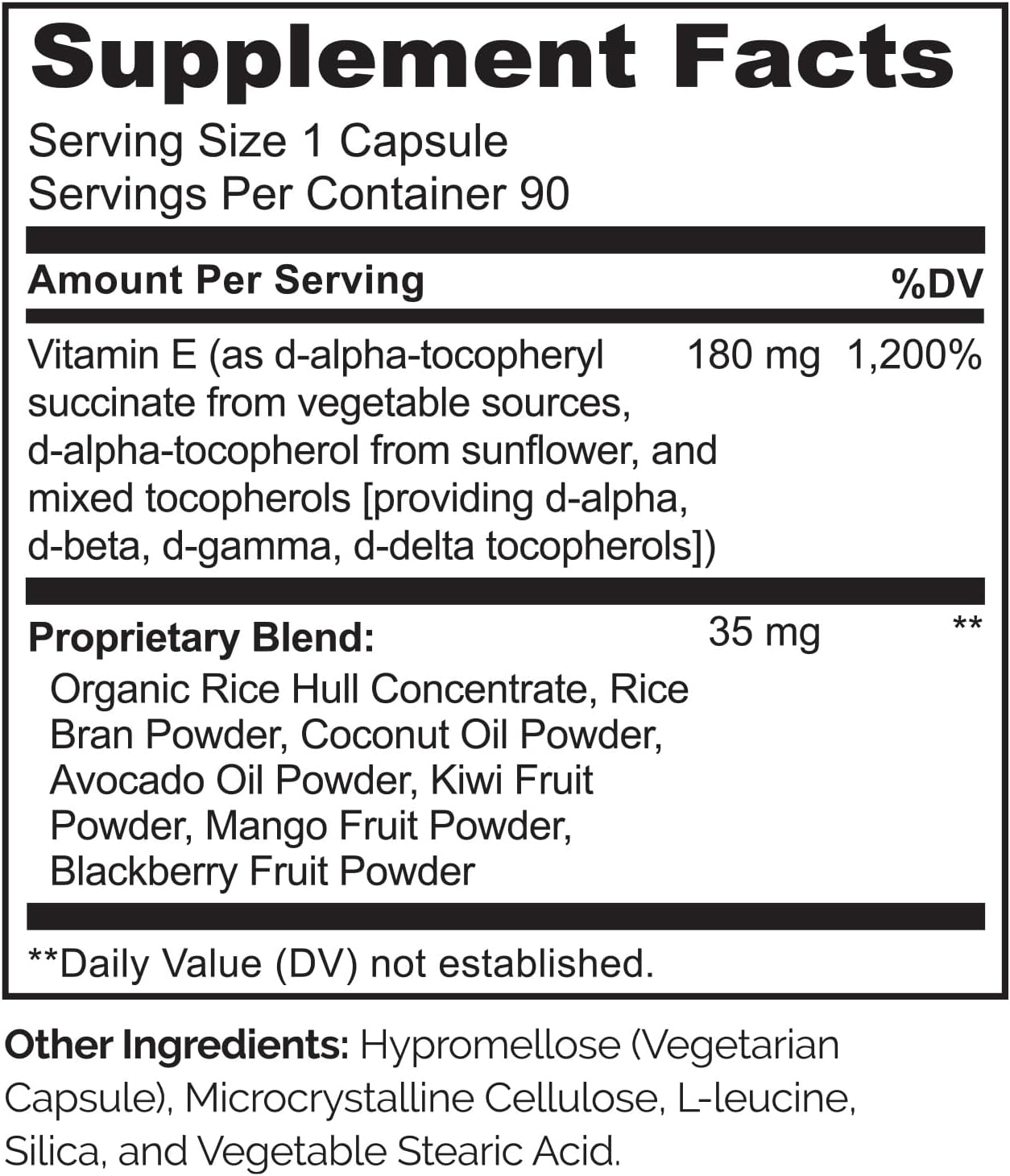 NATURELO Vitamin E Capsules 180 mg - 90 Vegan Capsules | Supports Skin, Hair, and Nails | Immune and Eye Health | Natural Mixed Tocopherols & Whole Foods | Non-GMO, Dry Vitamin E