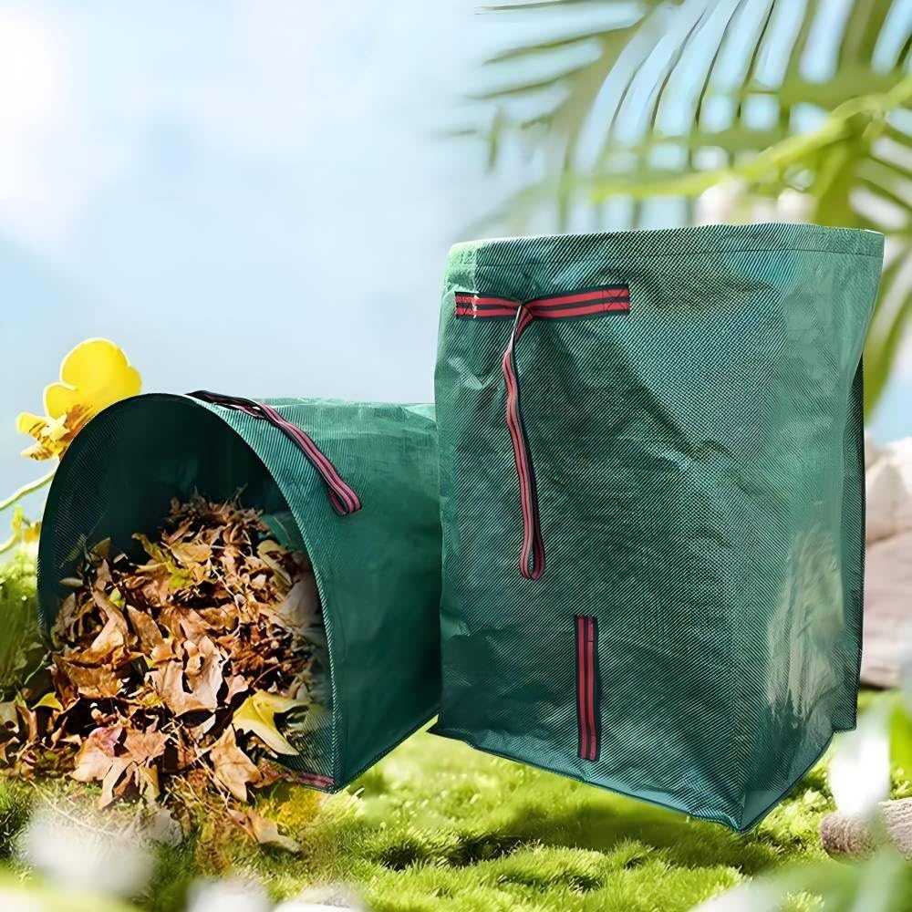 72 Gallon Garden Bag for Debris, 2-Pack Yard Waste Bag with Large Dustpan-Style Opening, Includes Gardening Gloves | Collapsible Container for Leaves, Grass Clippings, Parties, Laundry & Camping
