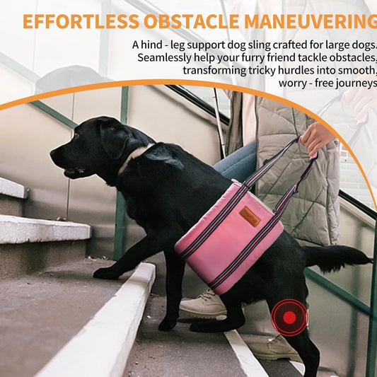 Dog Lift Harness for Large Dogs, Adjustable Comfortable Dog Sling with Handle, Knee & Rear Leg Support for Torn ACL Rehabilitation, Weak Rear Legs, Helps Senior, Disabled Canines(Pink,XL)