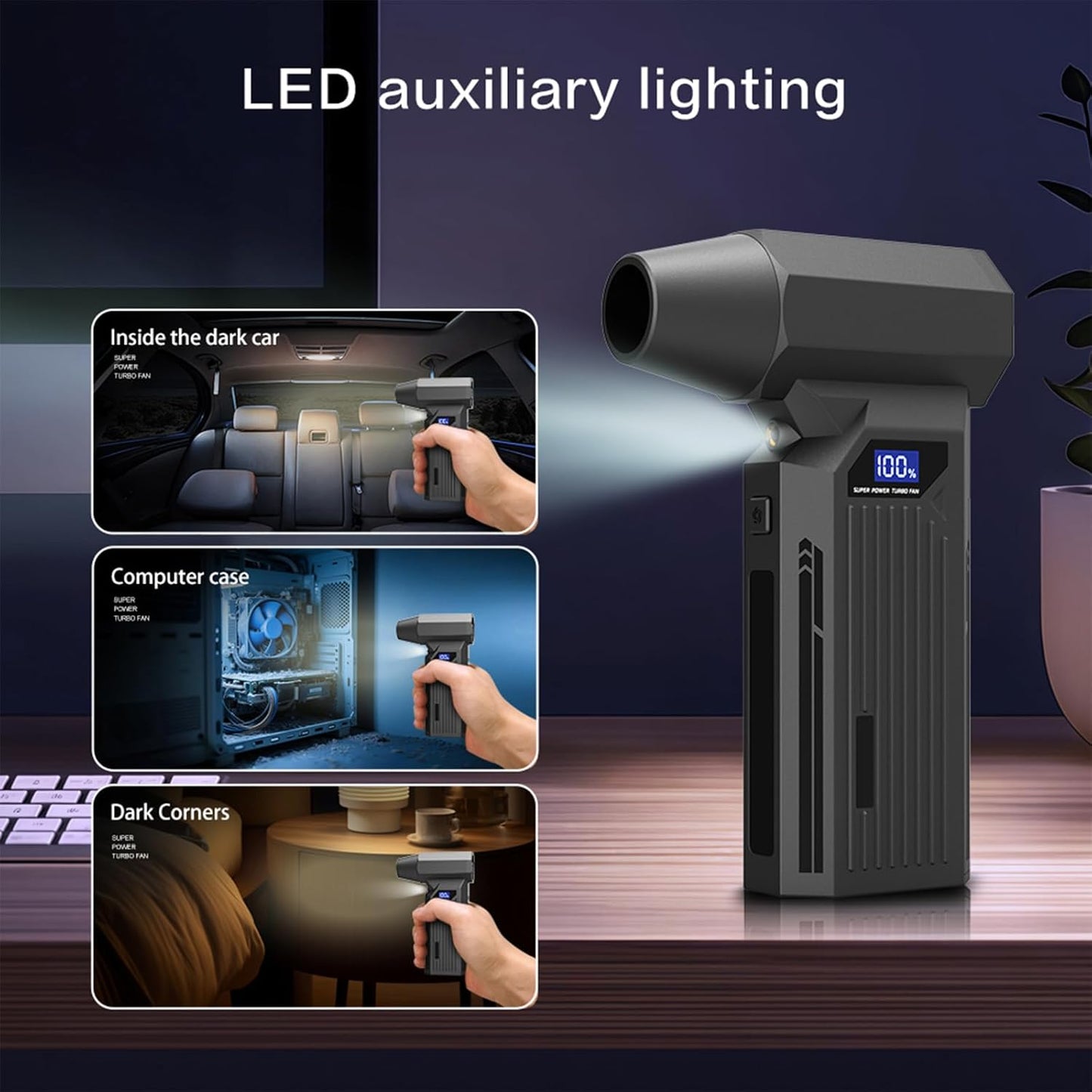 Z2 Compressed Air Duster-110000RPM Super Power Electric Air Duster, 3-Gear Adjustable Mini Blower with Fast Charging, Dust Blower for Computer, Keyboard, House, Outdoor and Car