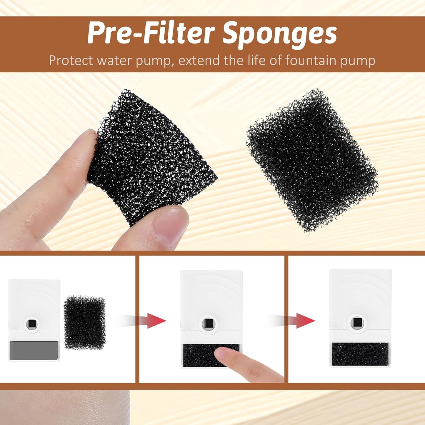cobee 30 Pcs Pet Fountain Replacement Filter, Black Replaced Foam Filters 4 * 3 * 1cm Filter Sponge, Square Small Sponge Filters Compatible with Wireless Pump Pet Water Fountain for Cat and Dog