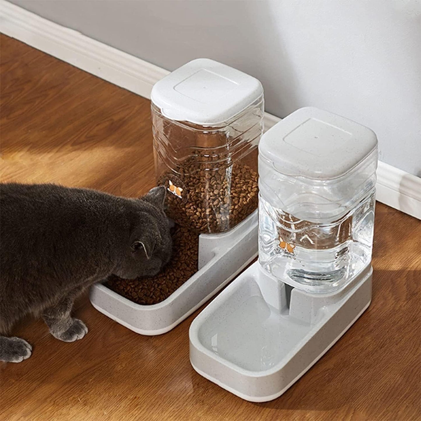 Food Storage Pet Automatic Feeder Dog Cat Drinking Bowl Water Feeding Large Capacity Dispenser Unplugged Feed Water Pet Supplies For Small Medium Large Cat Dog cat fountain (Feeders)