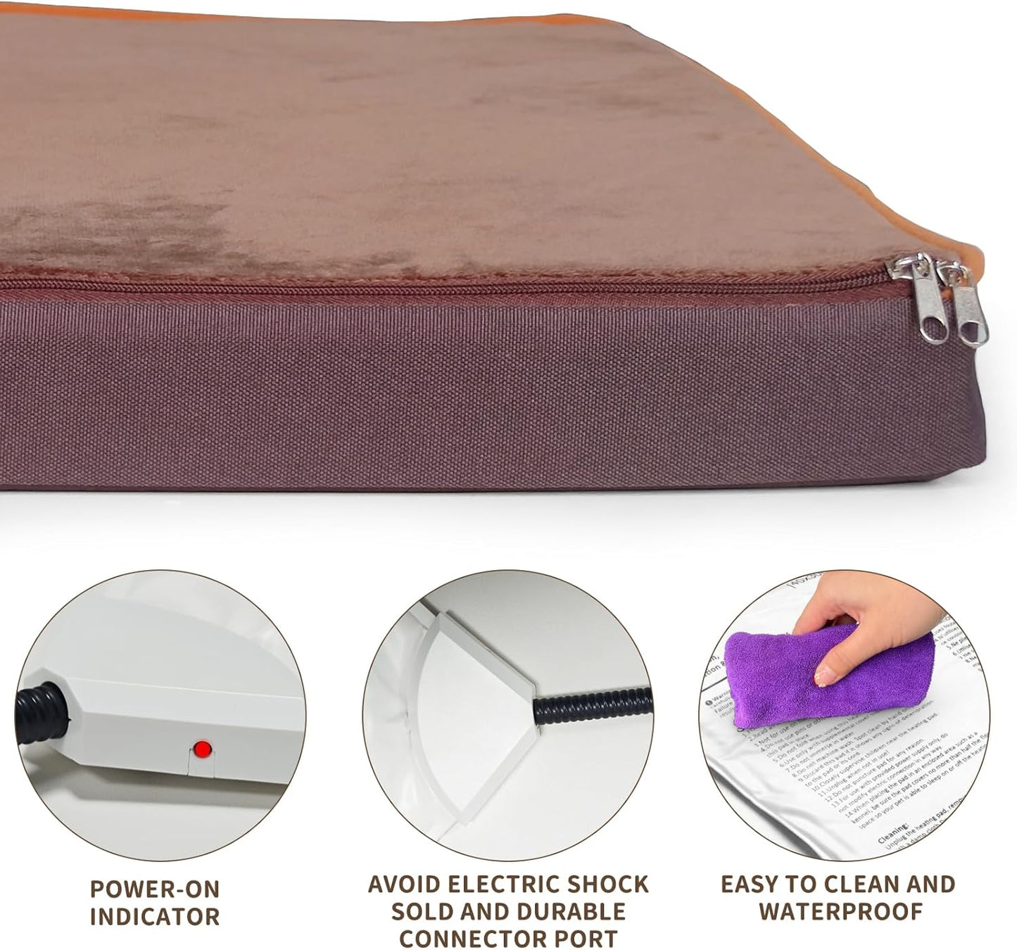 NAMOTEK Outdoor Heated Pet Bed for Cats Dog in Winter with Orthopedic Foam Base Auto Constant Temperature Electric Heating Pad & Waterproof Liner for Dog House Cabin Cot Doorway(31" Lx19 Wx1.7 Th)