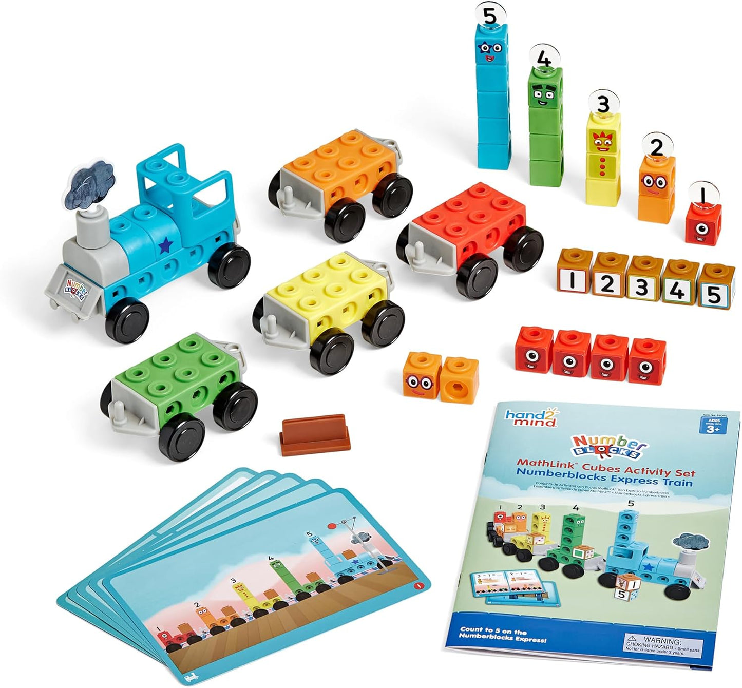 hand2mind Numberblocks Express Train MathLink Cubes Activity Set, Preschool Learning Activities, Train Toy, Counting Blocks, Number Toys, Kids Educational Toys, Math Manipulatives for Preschoolers
