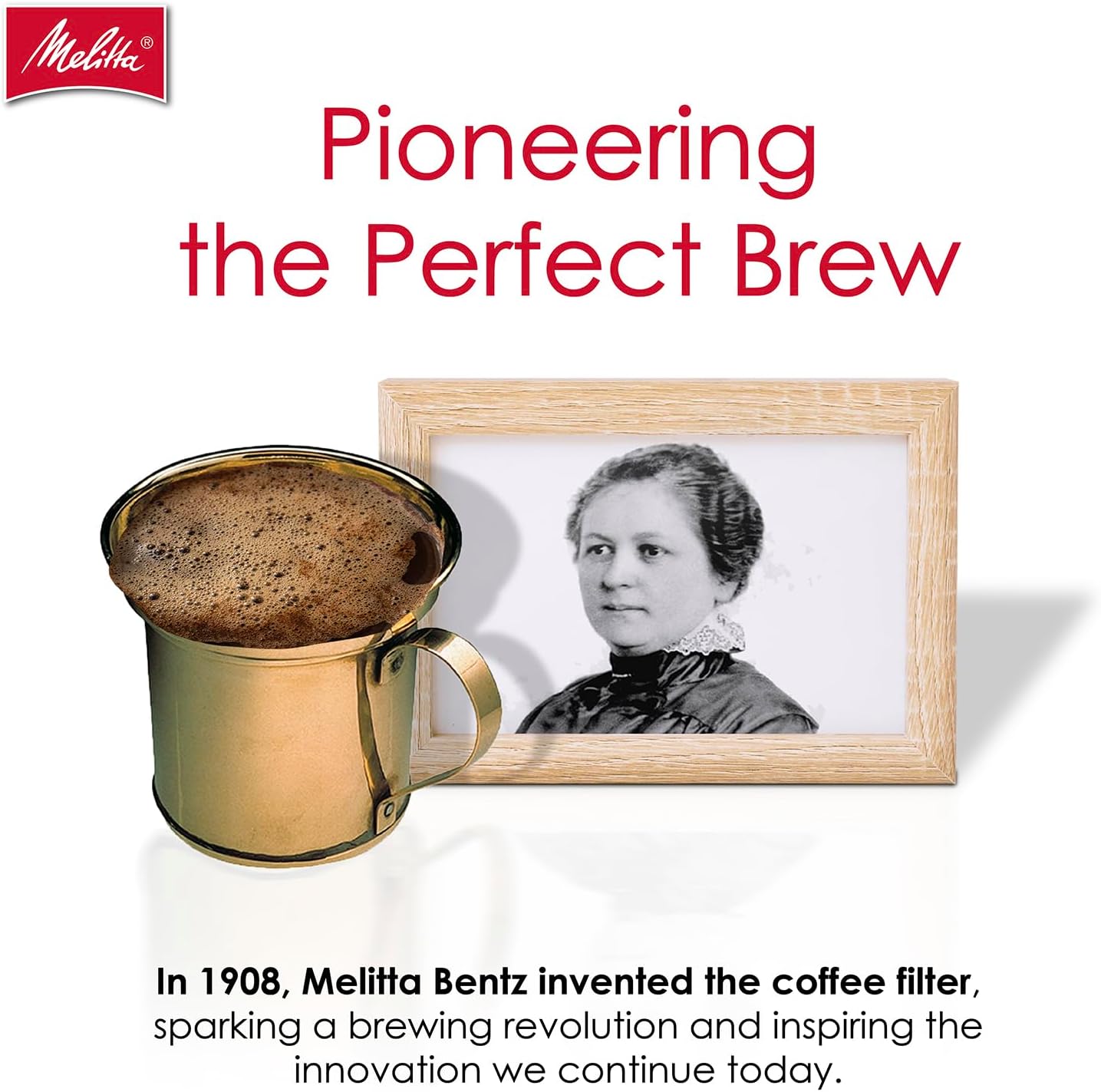 Melitta #2 Cone Coffee Filters, Natural Brown, 100 Count - Fits all 2-6 Cup Cone Coffee Makers and 1-cup Pour-Over Brewers, Compostable, Tear-Resistant, Made in USA