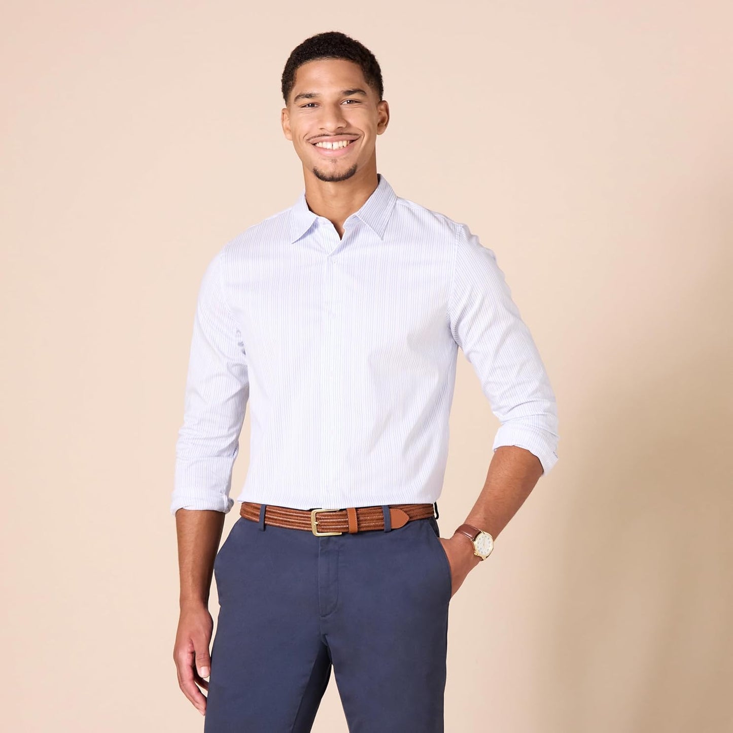 Amazon Essentials Men's Tubular Stretch Weave Belt