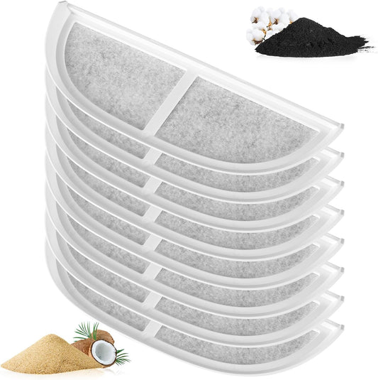 8pcs Pet Water Fountain Filters Compatible with eufy, 6.3x2.2 Inch Water Fountain Filters Replacement for Cats and Dogs Indoor Use