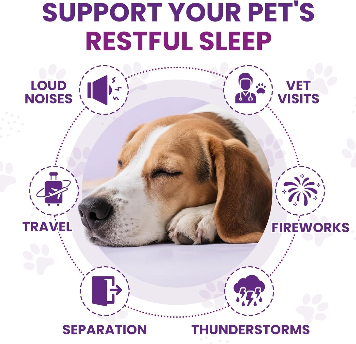 Melatonin for Dogs,Dog Sleep Aid,Calming for Dogs,Promote Relaxation,Reduce Anxiety and Stress,Regulates Sleep Patterns,Promotes Overall Well-Being,Vitamin and Probiotic Enriched Dog Melatonin