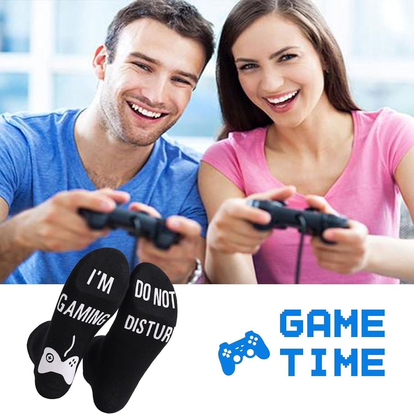 Gaming Sock, Do Not Disturb I'm Gaming,Gaming Socks for Teen Boys Gamer with Glowing, Novelty Socks for Men Dad Father Women