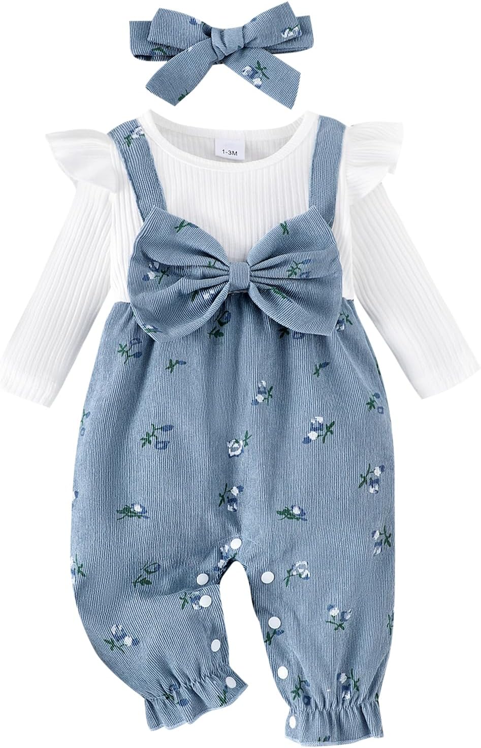 YINGISFITM Newborn Baby Girl Clothes Long Sleeve Romper One Piece Jumpsuit Fall Winter Infant Outfits 0 3 6 9 12 18 Months