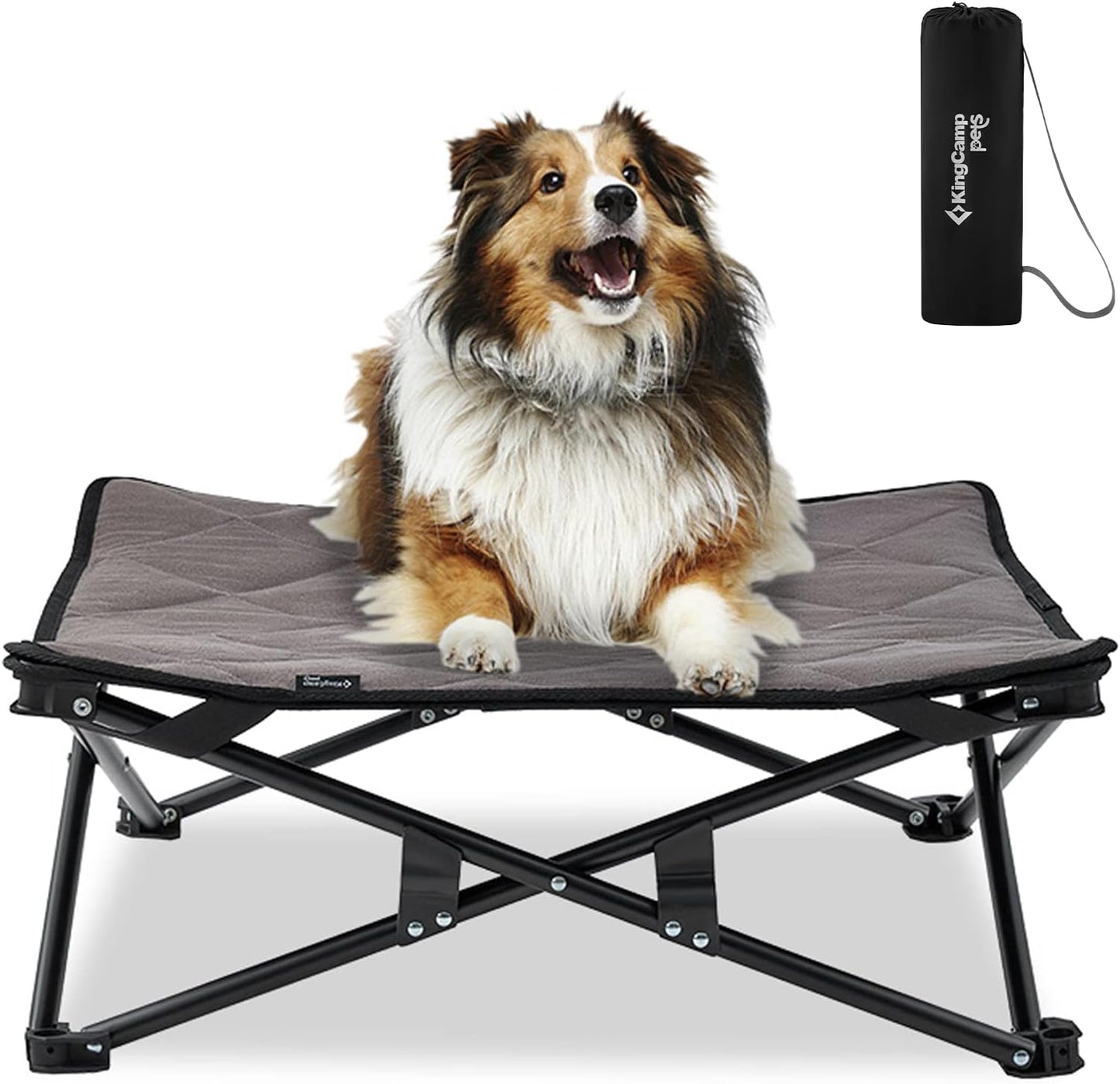 KingsCamp Elevated Dog Bed Portable Raised Beds Stable Folding Dog Cot Dog Camping Bed for Outdoor Travel with Washable Mesh