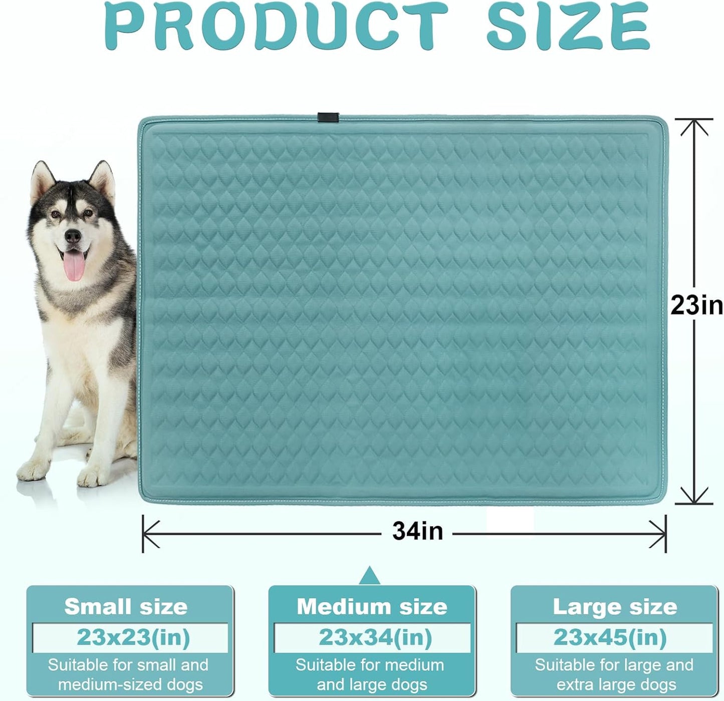 Newly Upgraded Dog Cooling Mat 34x23 in,Ice Breathable Fabric, Solid Silicone Honeycomb Heat Dissipation Structure, Long-Lasting Coolness Cooling Mat for Dogs(Q-Max>0.5) Washable& Non-Toxic