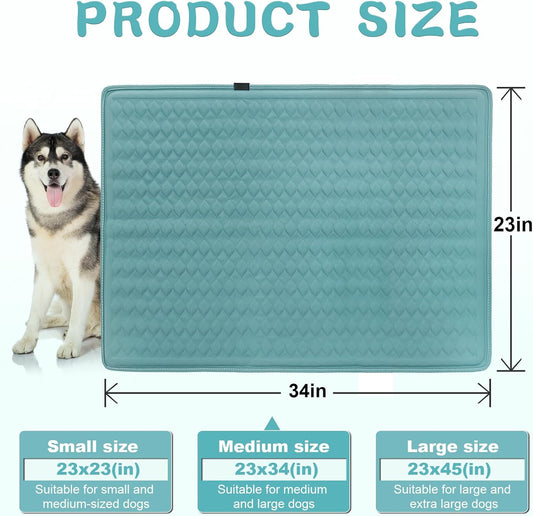 Newly Upgraded Dog Cooling Mat 34x23 in,Ice Breathable Fabric, Solid Silicone Honeycomb Heat Dissipation Structure, Long-Lasting Coolness Cooling Mat for Dogs(Q-Max>0.5) Washable& Non-Toxic