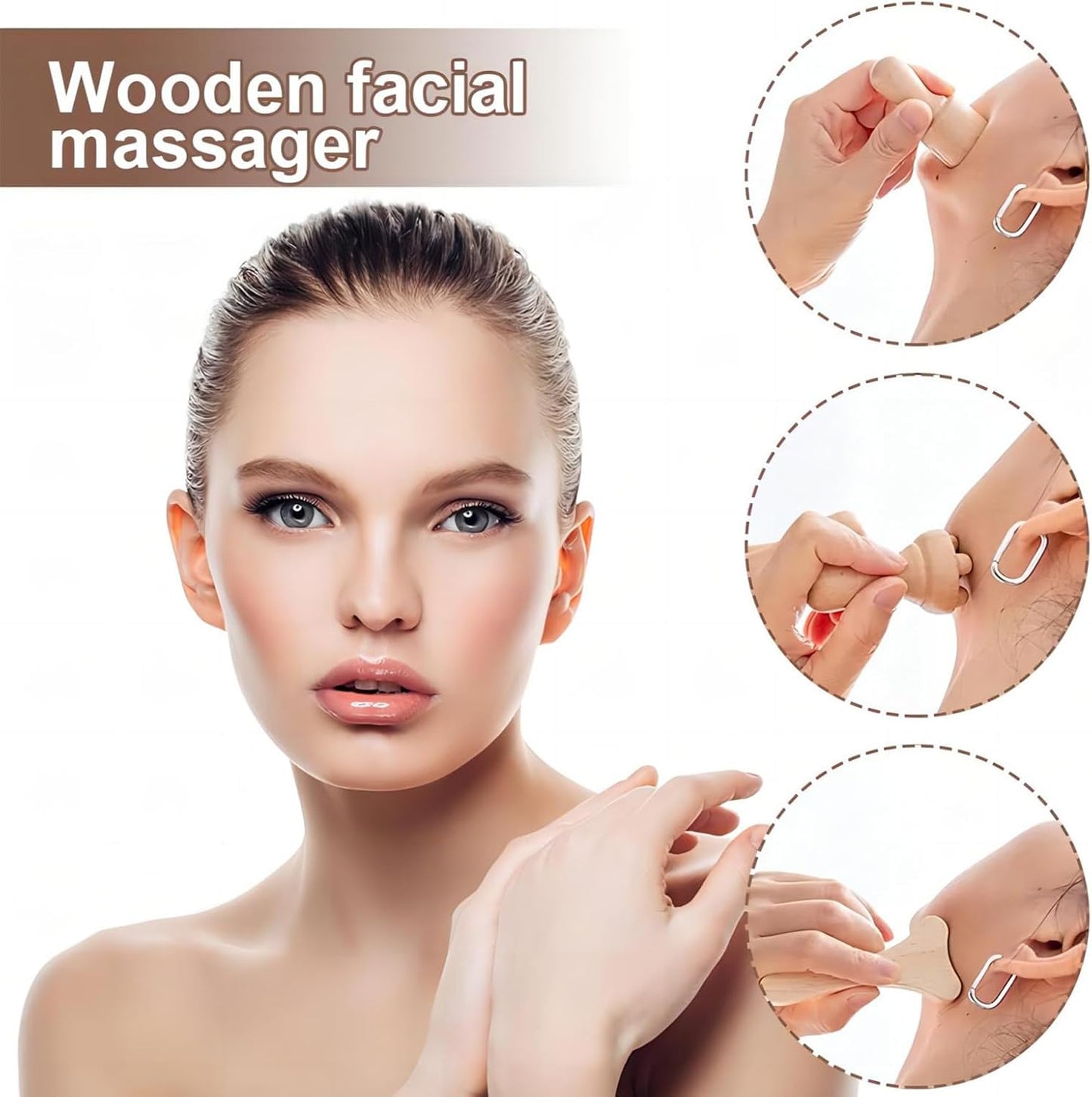 16Pcs Wood Therapy Massage Tools Set, Maderoterapia Kit for Body Sculpting, Lymphatic Drainage & Deep Tissue Massage, Wooden Fascia Roller for Face & Full-Body Muscle Pain Relief