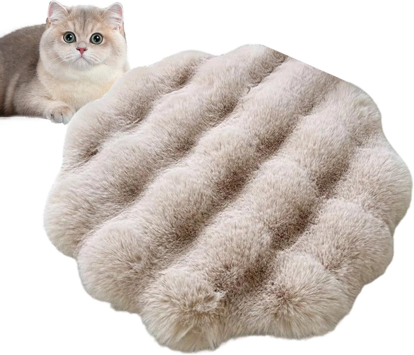 Pet Cushion - Round Machine Washable Anti Slip Mat | Warm Soft Crate Pad with Plush Filling & Non Skid Bottom for Camping, Travel, Shelter, Backyard, Balcony, RV, Kennel, Sofa and Floor Use