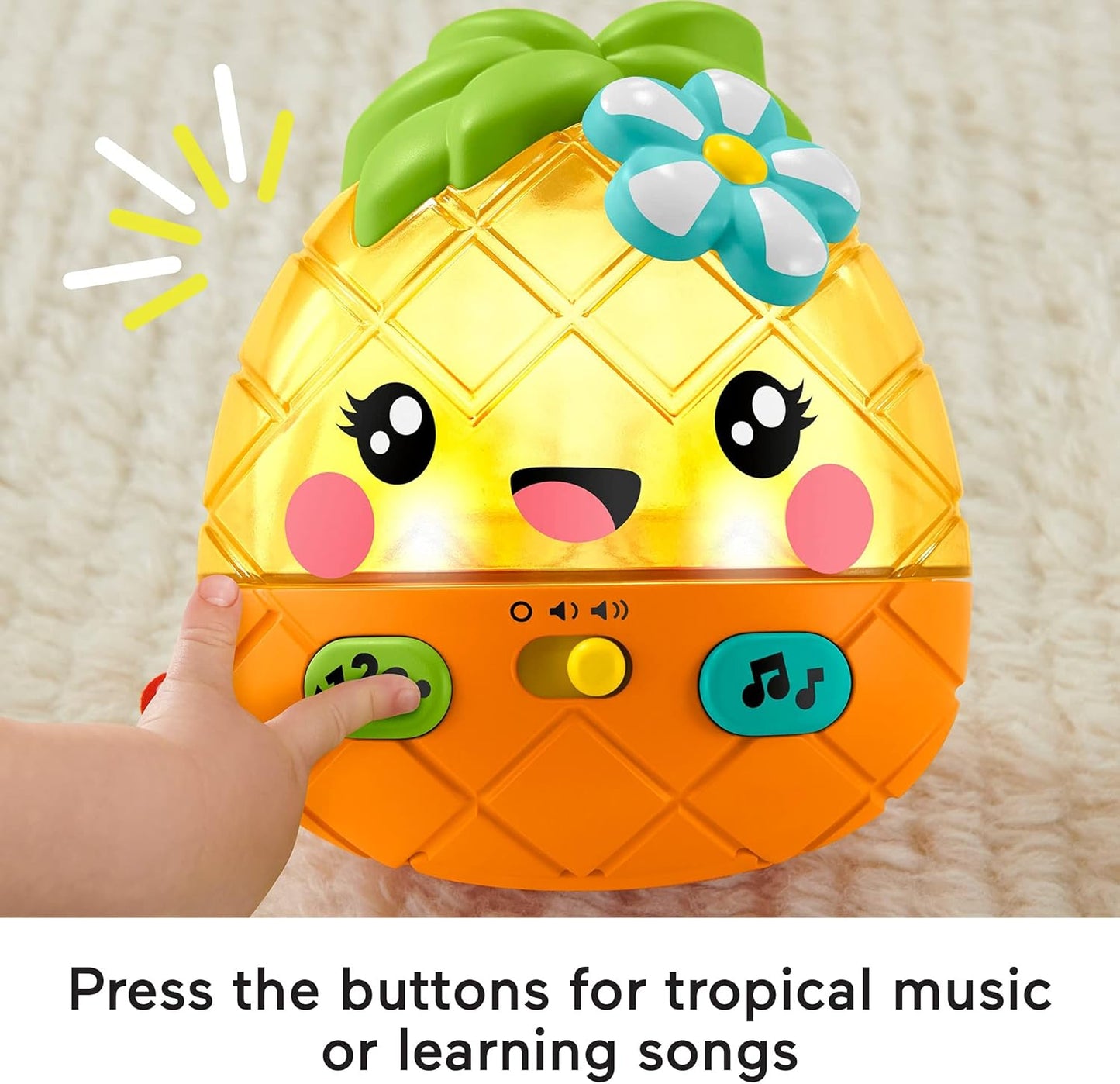 Fisher-Price Paradise Pals Magical Lights & Tunes Pineapple, electronic learning toy with music and lights for baby ages 6-36 months (Amazon Exclusive)