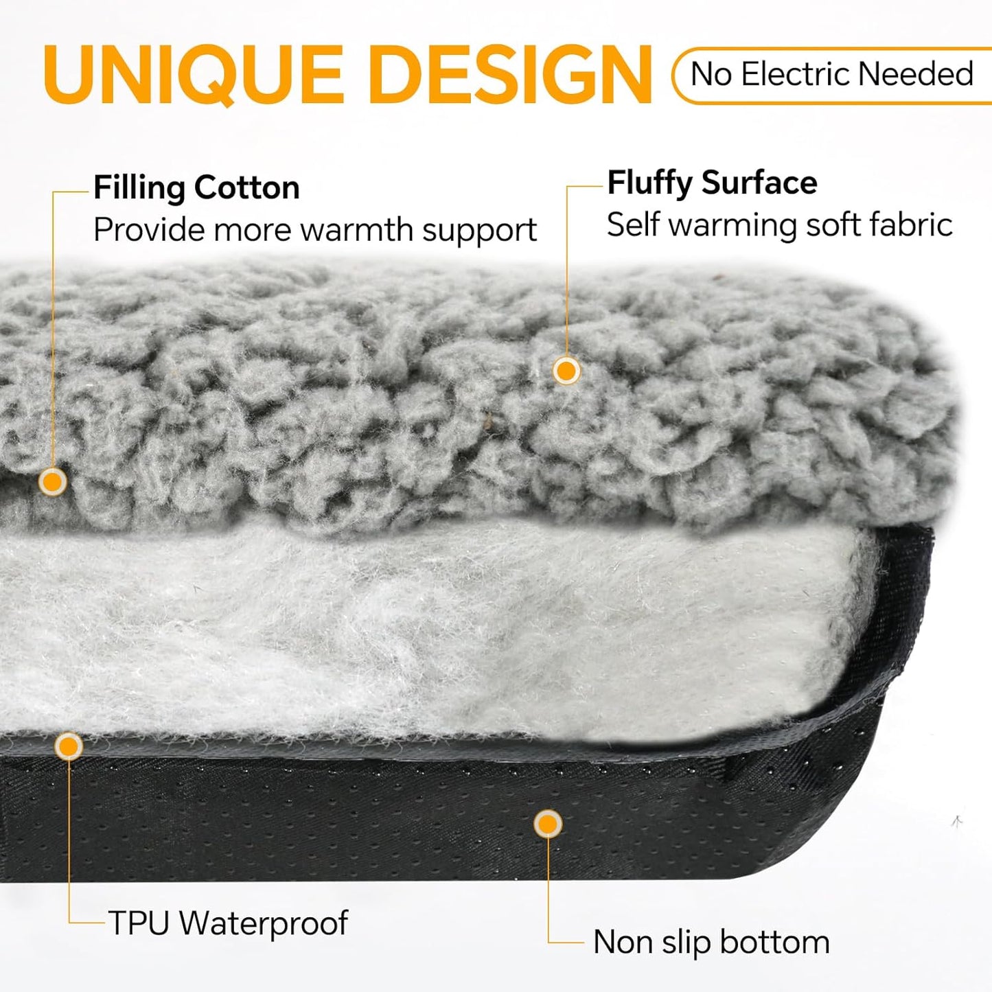 Self Warming Cat Bed Self Heating Cat & Dog Pad - Waterproof Heated Thermal Mat, Non-Slip, Washable for Senior Pets, Kittens, Dogs, Indoor/Outdoor Use, Non-Electric(Grey, 28.8" X 18.9")