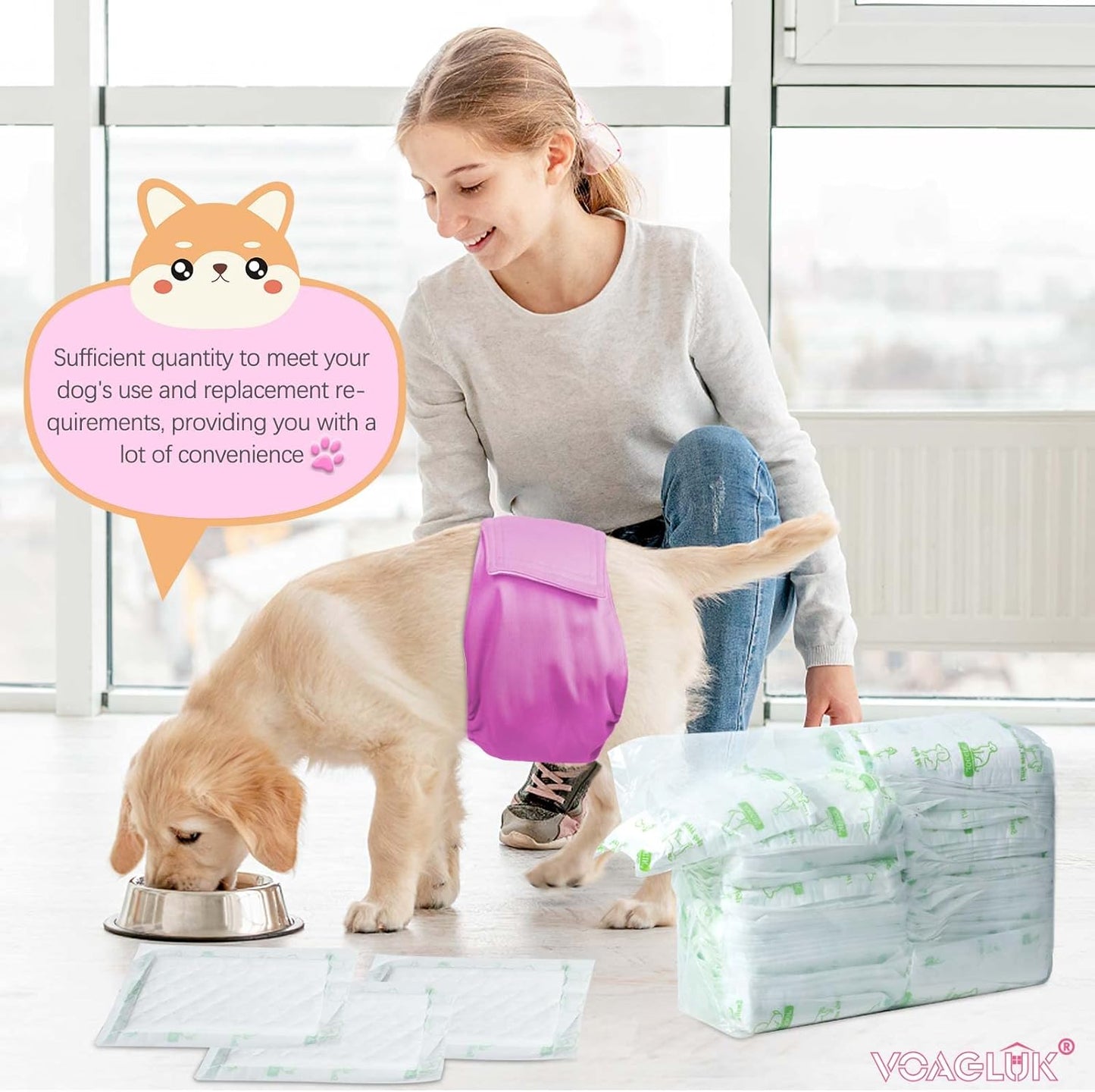 Dog Diaper Liners for Male and Female Dogs, 130ct, Super Absorbent Disposable Dog Diapers Booster Pads fit Most Pet Belly Bands and Wraps (X-Large)