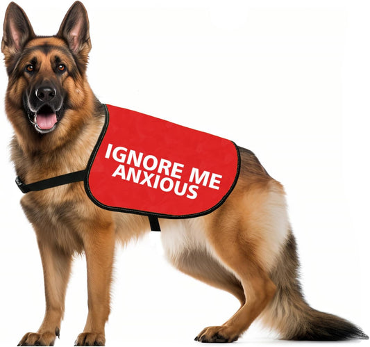 JXGZSO Rescue Dogs Anxious Dogs Gift Ignore Me Anxious Dog Reactive Dog Jacket Vest Alert Slogan Warning Vest (Ignore Me Anxious L)