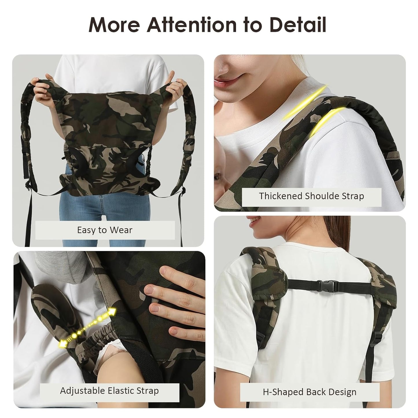 Baby Carrier for Dad (7-30lbs)-Military Stylish Infant Holder Carriers Newborn to Toddler, Men Baby Carrier with Windproof Cap, One Size Fits All, Camouflage