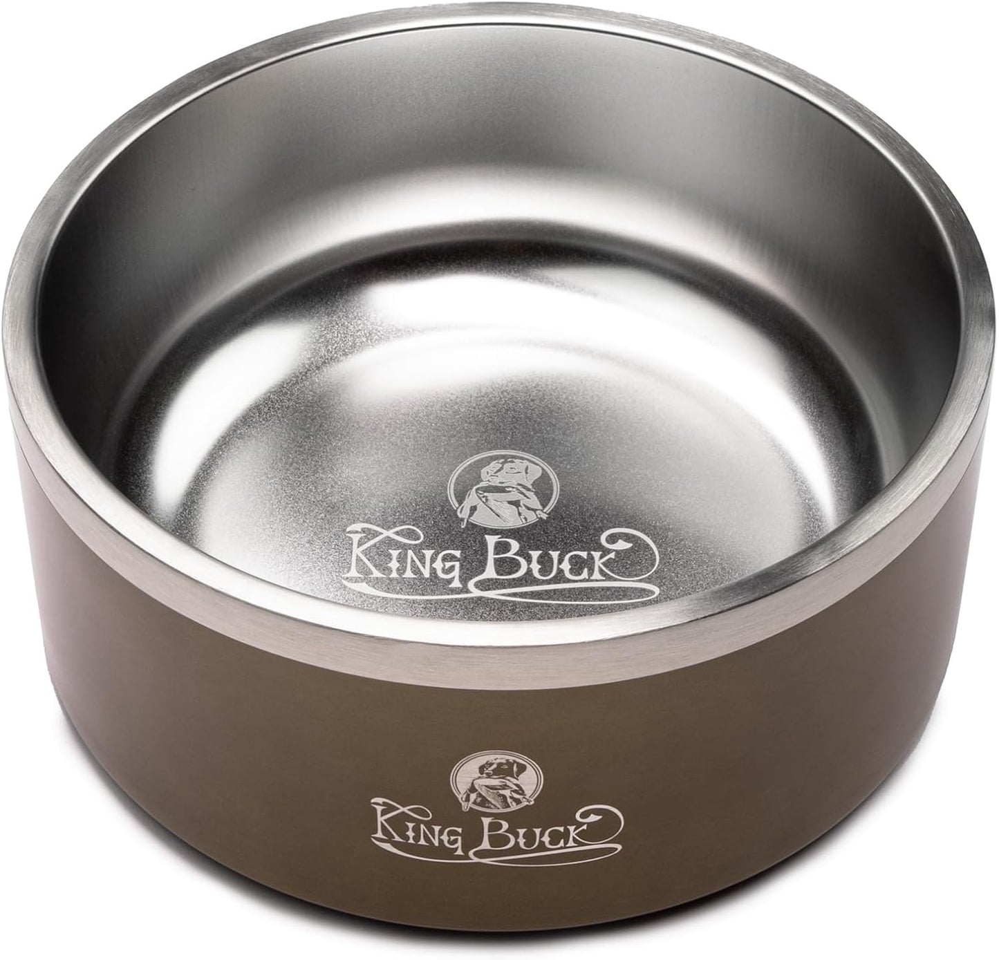 King Buck Thermal Dog Bowl, Antique Bronze, 8 Cup Size