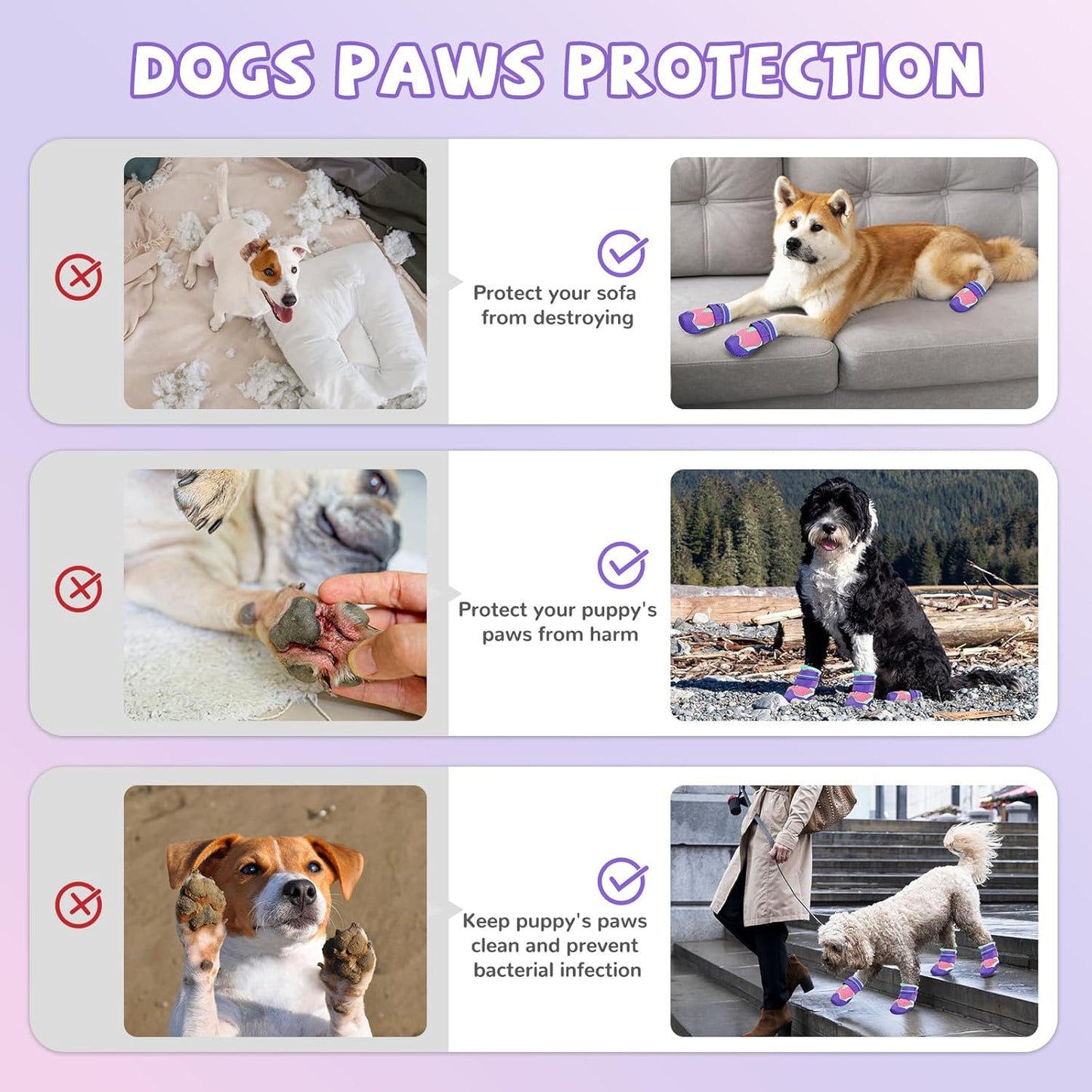 Dog Shoes for Hot Pavement, Breathable Mesh Medium Dog Booties for Large Medium Dogs, Non-Slip Outdoor Summer Dog Boots Paw Protectors for Walking Hiking Camping Hardfloors Size 5