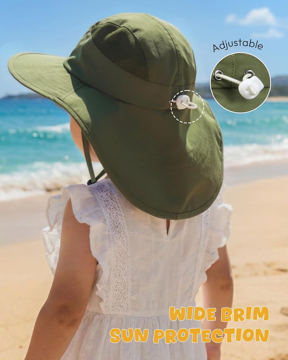 Toddler Baby Sun Hat Kids Sun Protection Summer Outdoor Sun Hats for Boys Girls Beach Fishing Hat Age 0-8 Years