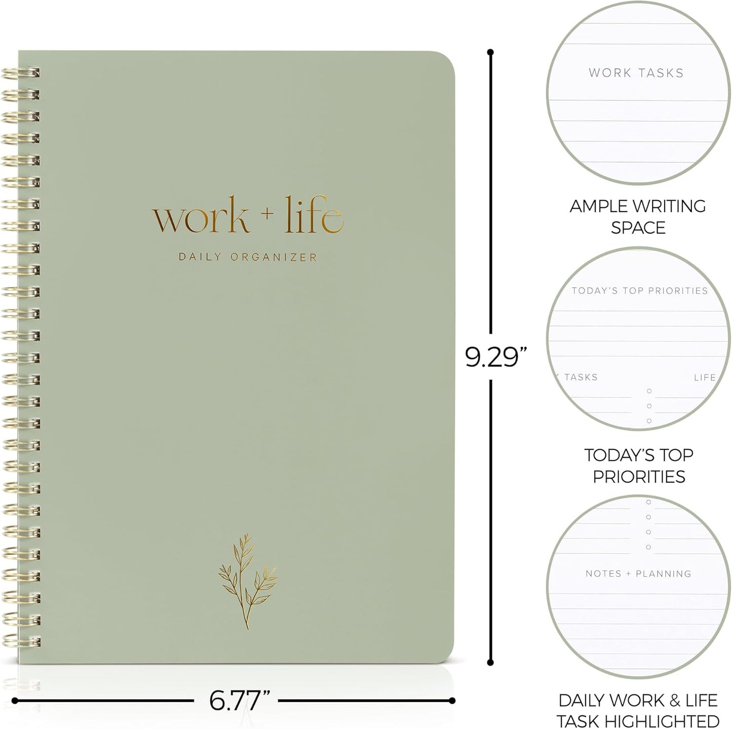Beautiful Daily Planner and To Do List Notebook For Work And Life - The Perfect Undated Planner to Easily Organize Tasks and Appointments - Stylish Office and School Supplies for Women