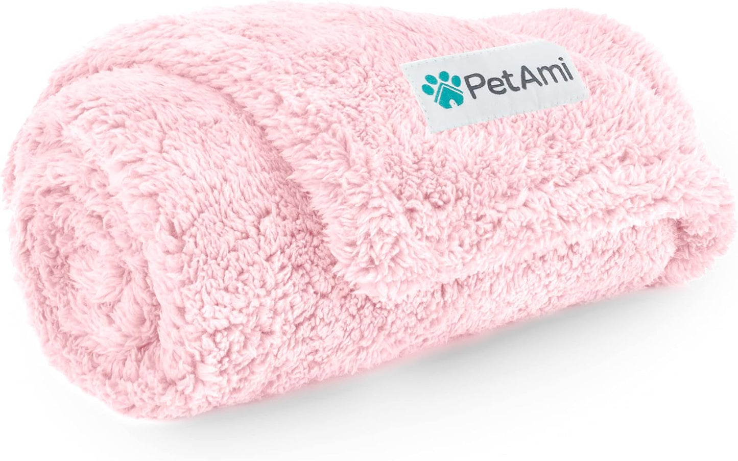 PetAmi Fluffy Waterproof Dog Blanket for Small Medium Dogs, Soft Warm Pet Sherpa Throw Pee Proof Couch Cover, Reversible Cat Puppy Bed Blanket Sofa Protector, Plush Washable Pad (Pink Blush, 29x40)