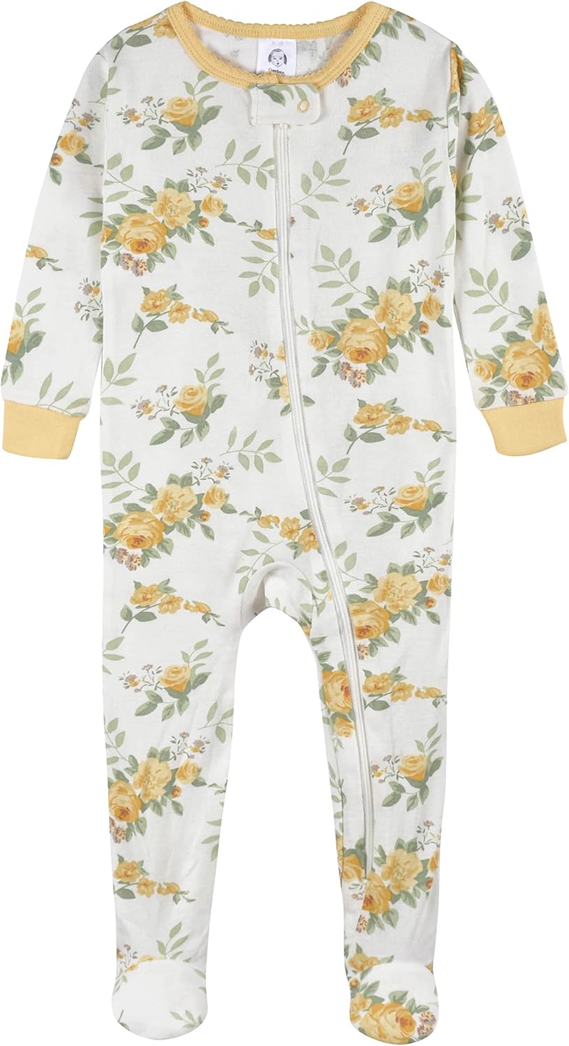 Gerber Baby Girls’ 2-Pack Footed Pajamas
