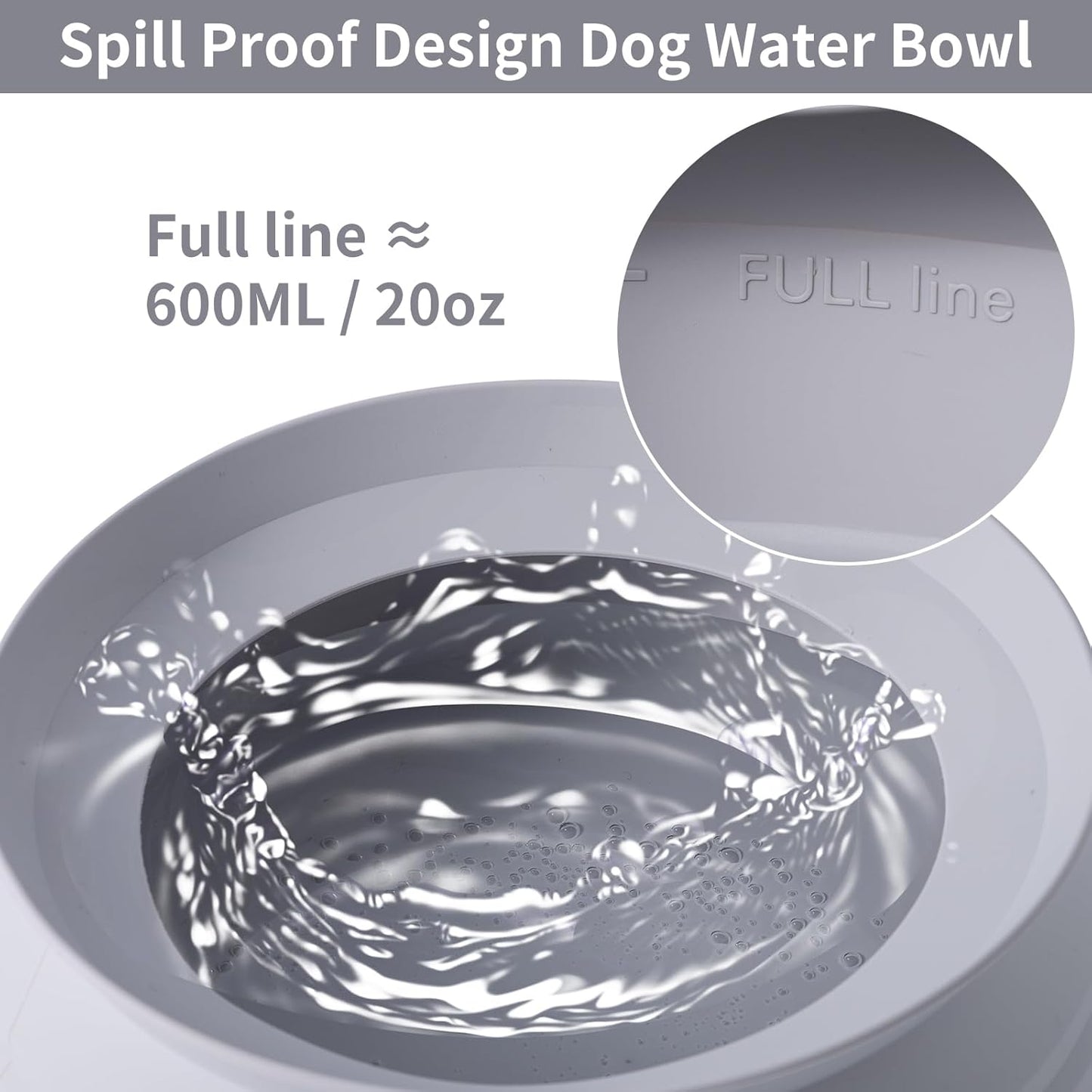 SLSON Spill Proof Dog Water Bowl for Cars,Collapsible No Splash Dog Travel Bowls Integrated Molding Portable Pet Bowl for Vehicle Road Trip Truck,RV,SUV,Boat Accessories (Cold Grey)
