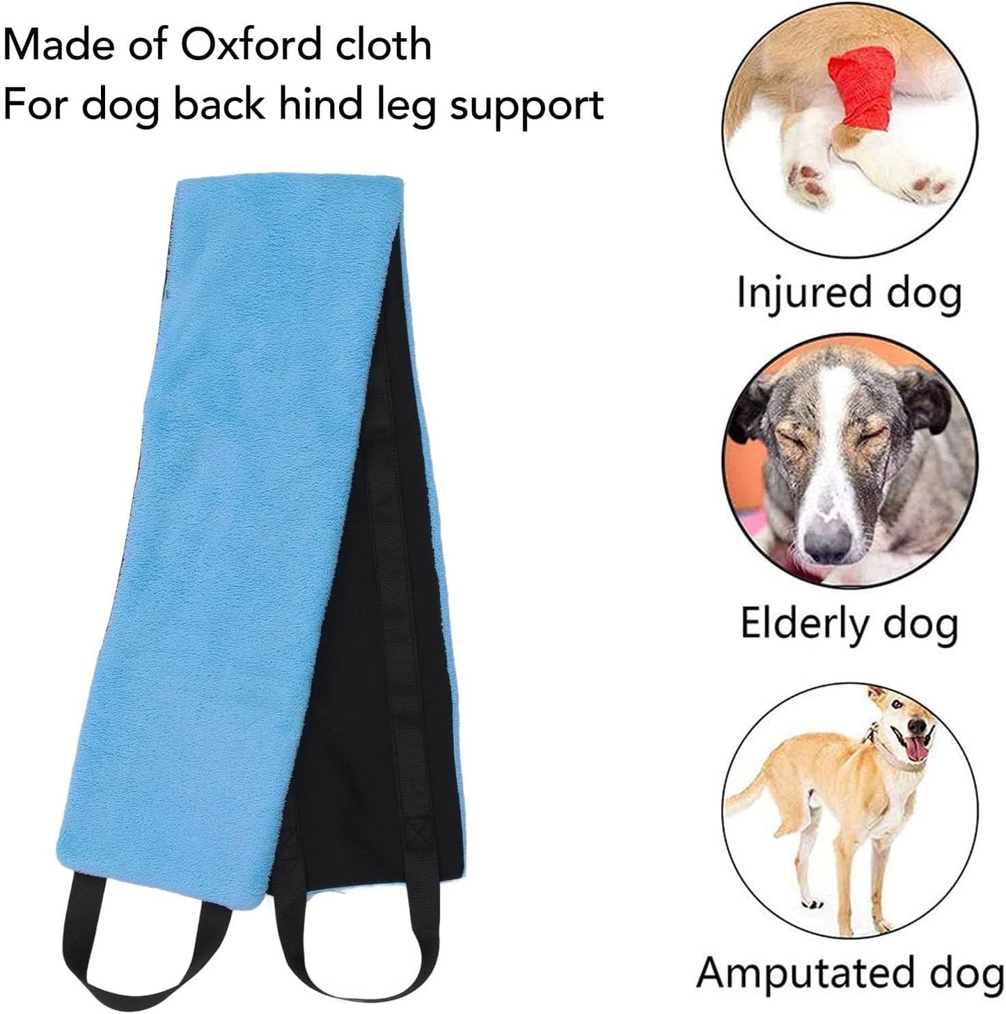 Dog Lift Harness Sling for Back Legs, Adjustable Pet Mobility Aid with Handle Hind Leg Support Assist Belt for Small Dogs Post Surgery Injury Stair Climbing Assistance (Blue)