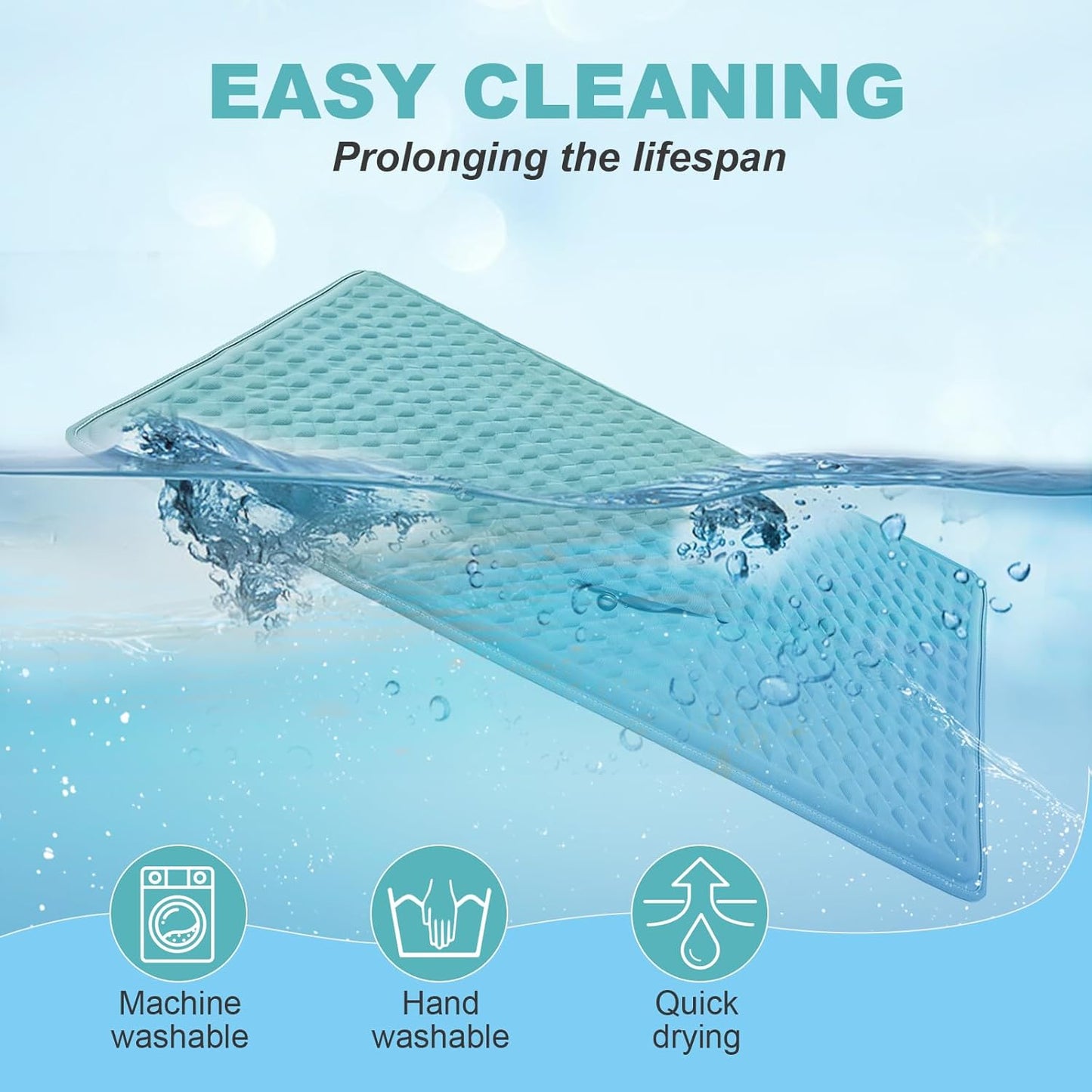 Newly Upgraded Dog Cooling Mat 34x23 in,Ice Breathable Fabric, Solid Silicone Honeycomb Heat Dissipation Structure, Long-Lasting Coolness Cooling Mat for Dogs(Q-Max>0.5) Washable& Non-Toxic