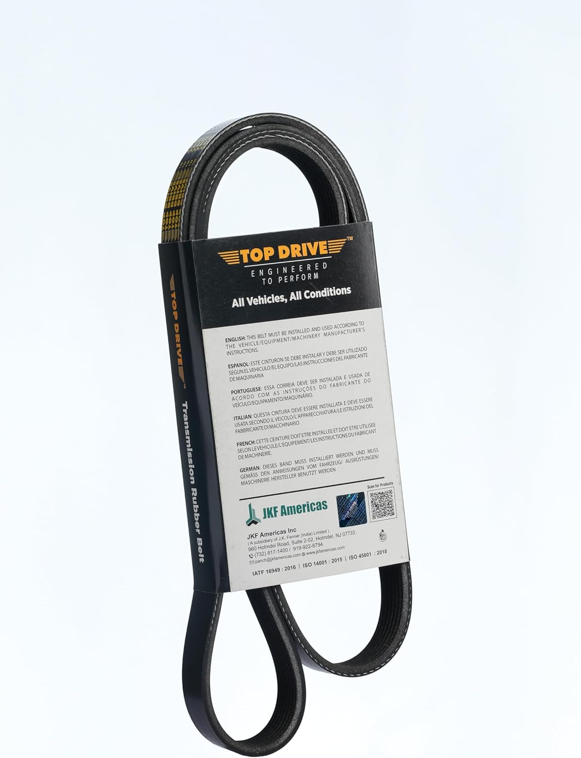 Top Drive, 6PK2360, Premium Engine EPDM Serpentine Drive Belt, Equivalent References - K060930, 5060930